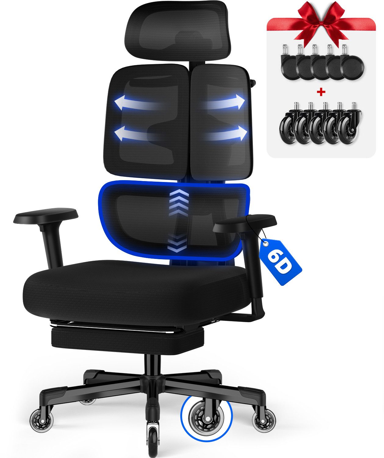 Hiazurm Bürostuhl Bürostuhl, Chefsessel, ergonomischer Schreibtischstuhl,
