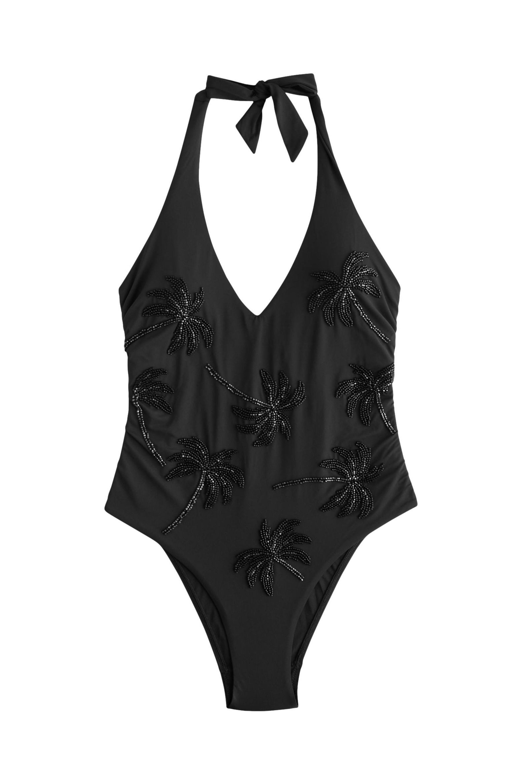 Next Badeanzug Bestickter Shaping-Badeanzug mit tiefem