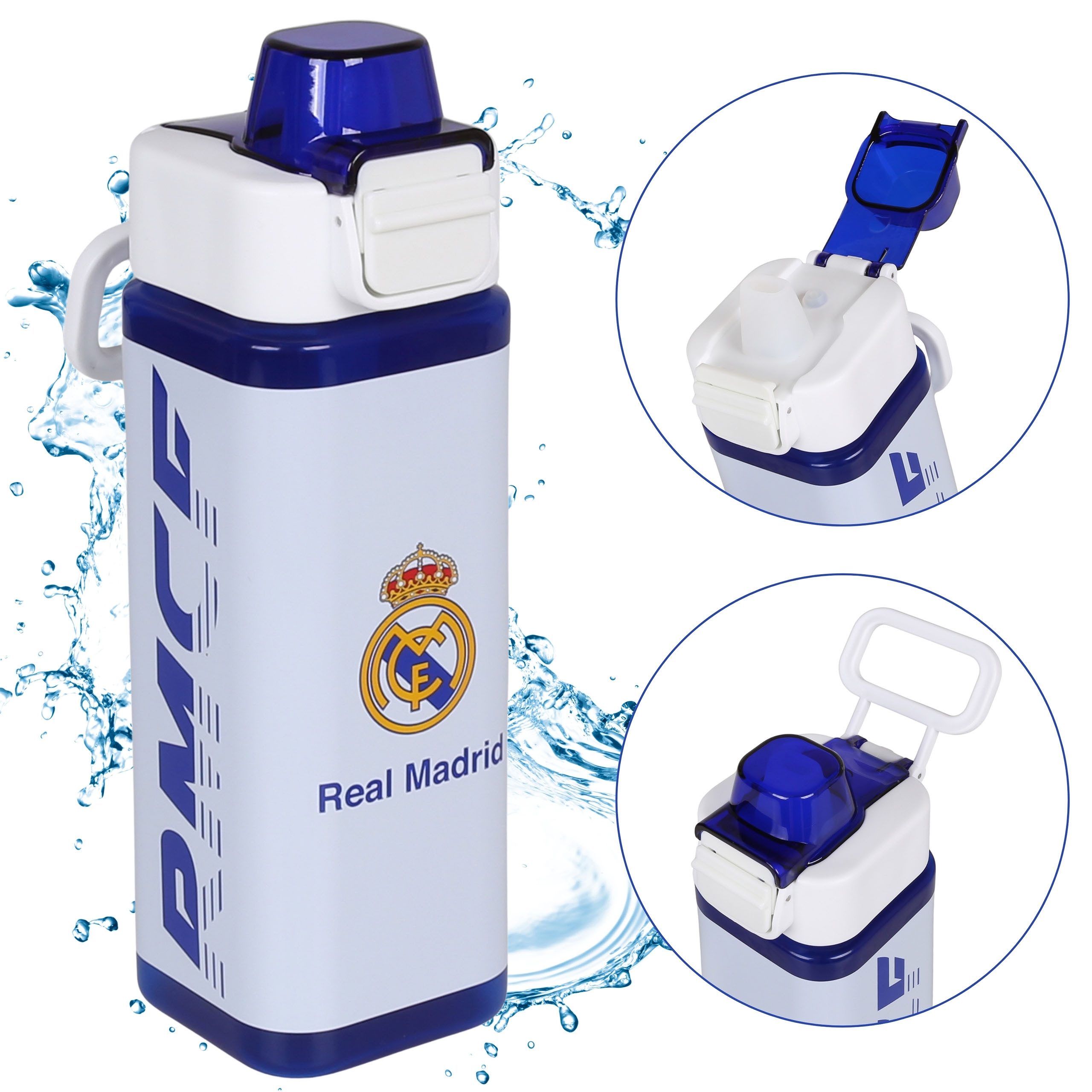 Sarcia.eu Trinkflasche Real Madrid Blau-weiße Flasche