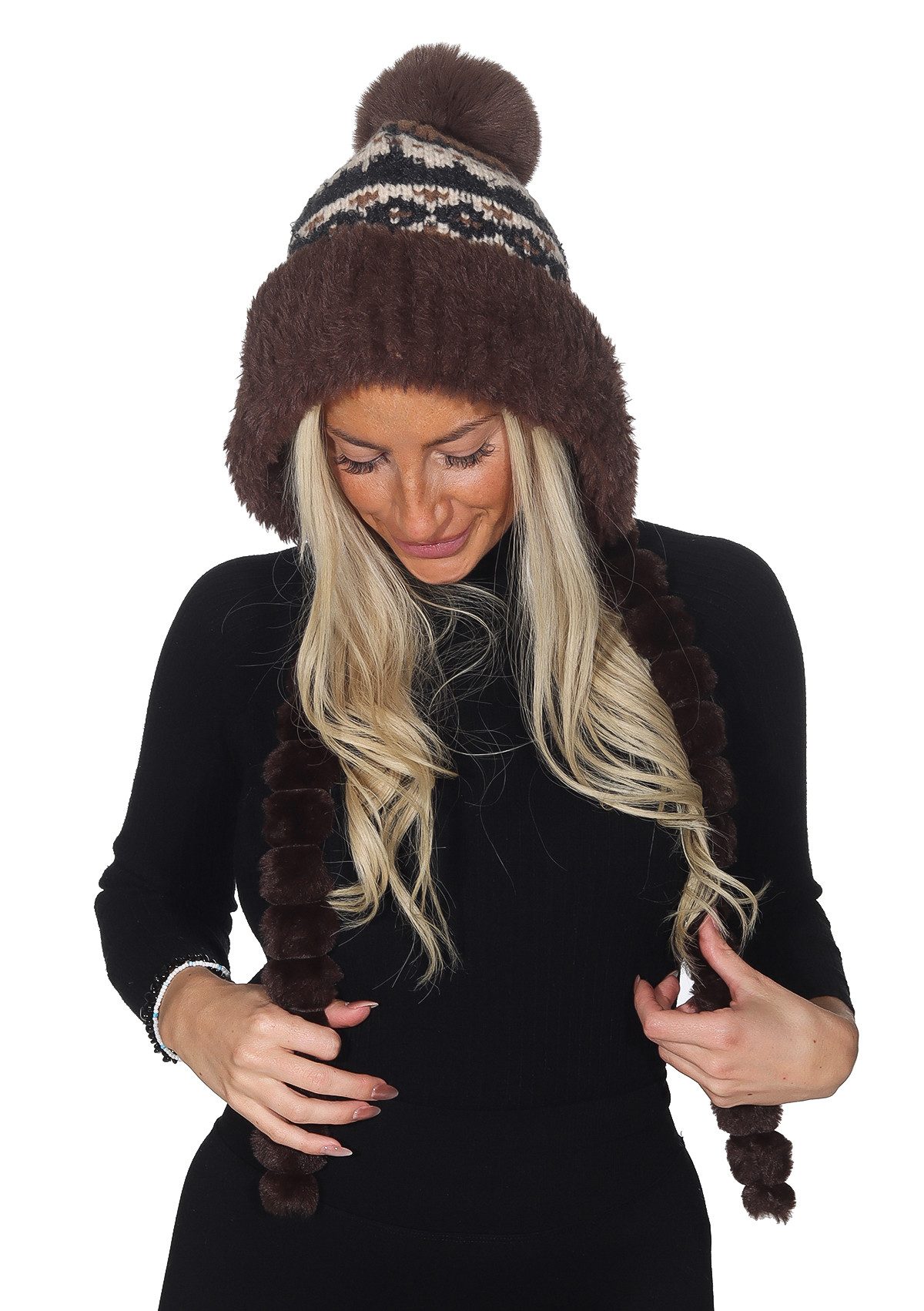 simaranda Strickmütze Damen Mütze 505 Braun