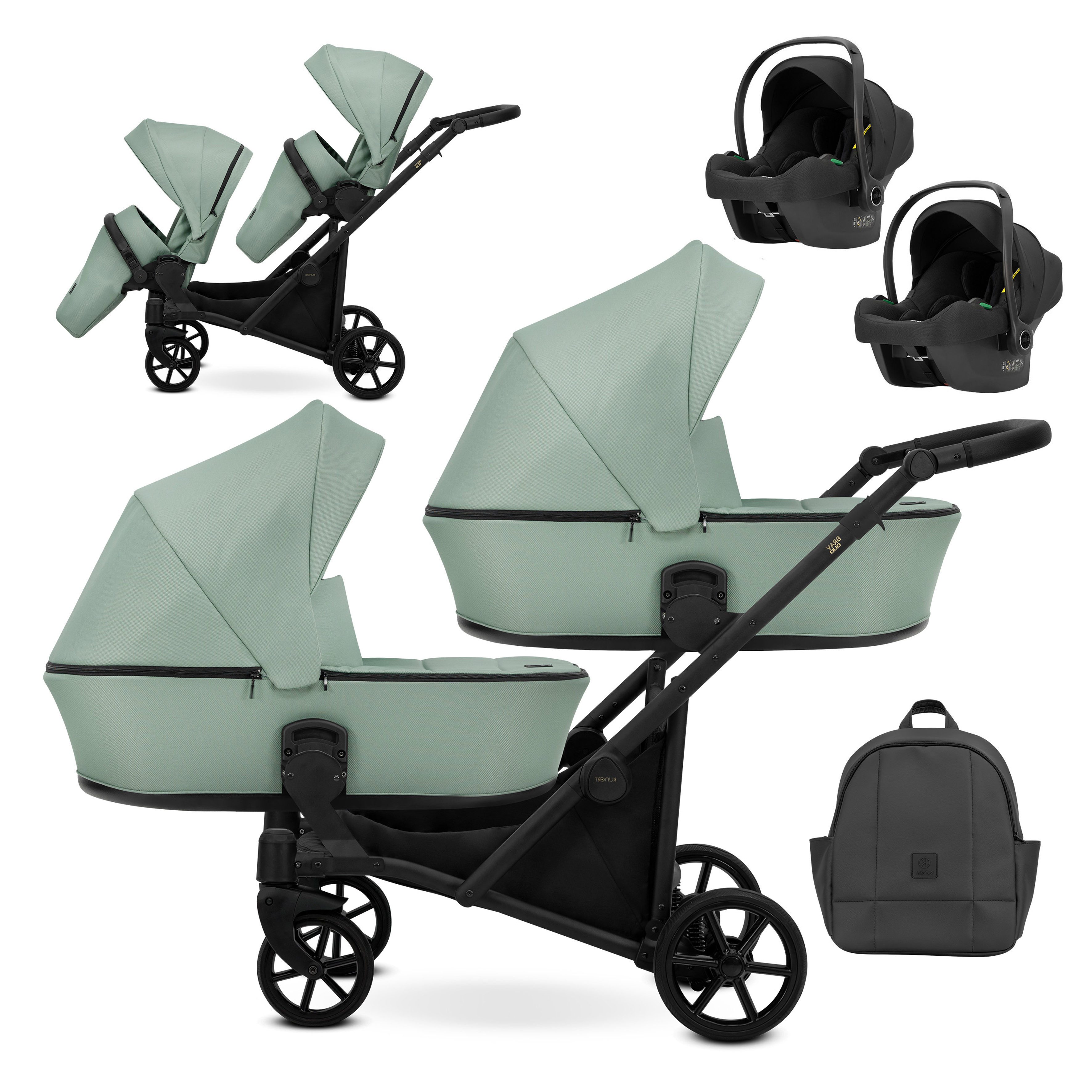 babies-on-wheels Zwillings-Kombikinderwagen Zipy Duo 4 in