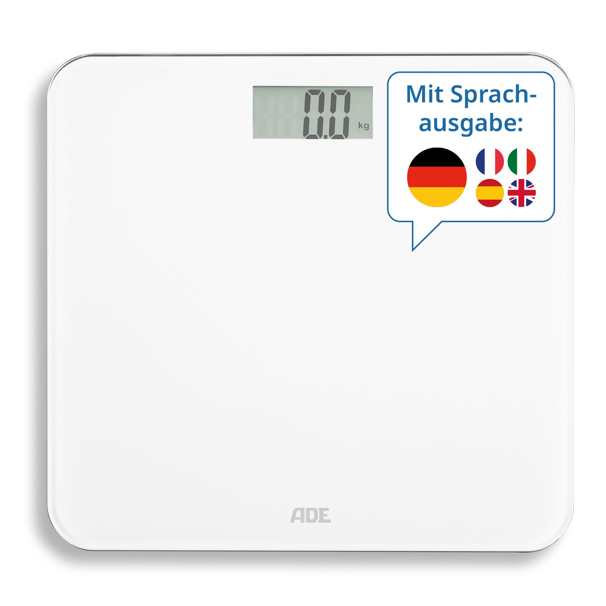 ADE Personenwaage digital, Körperwaage mit Sprachausgabe