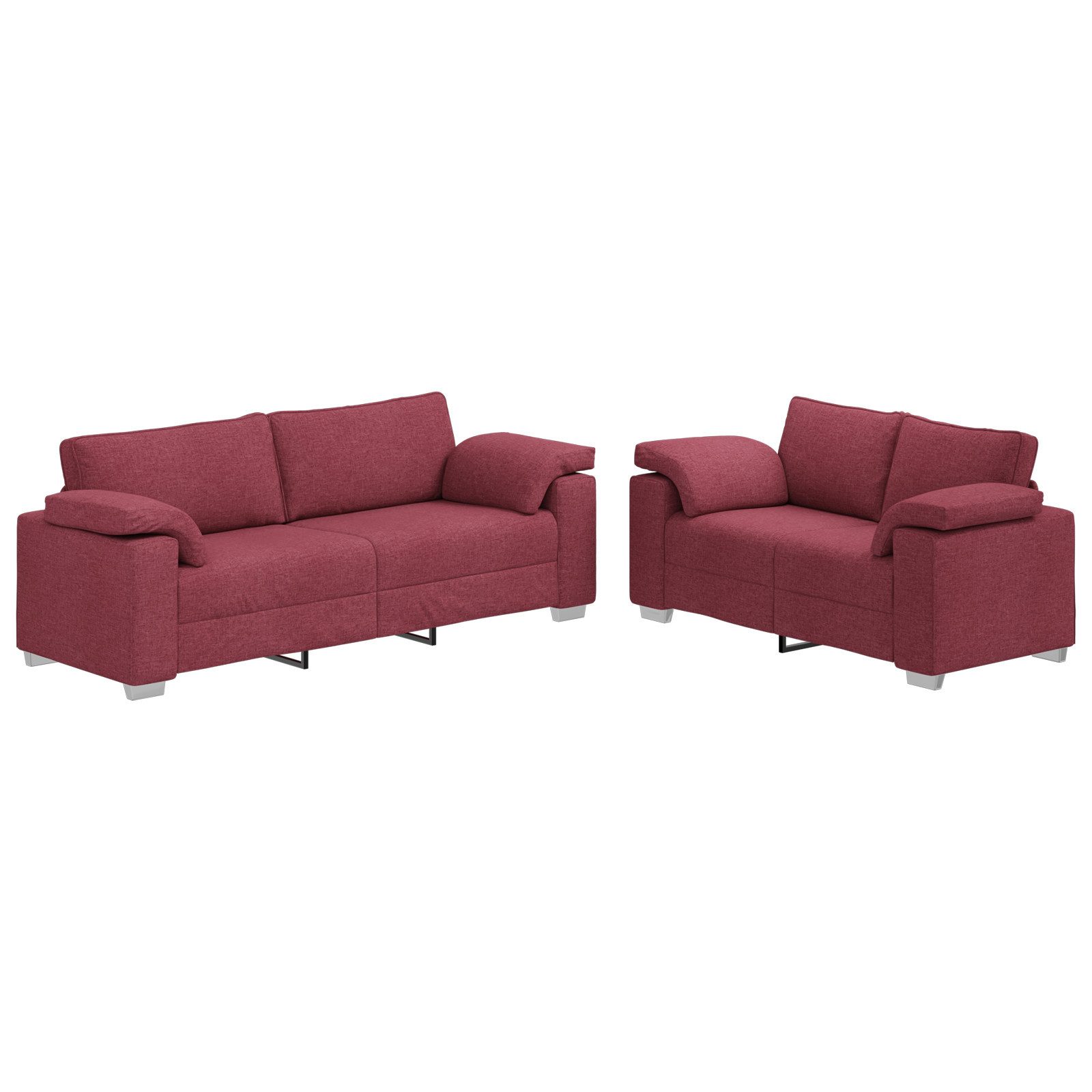 vidaXL Sofa 2-tlg. Sofagarnitur mit Kissen