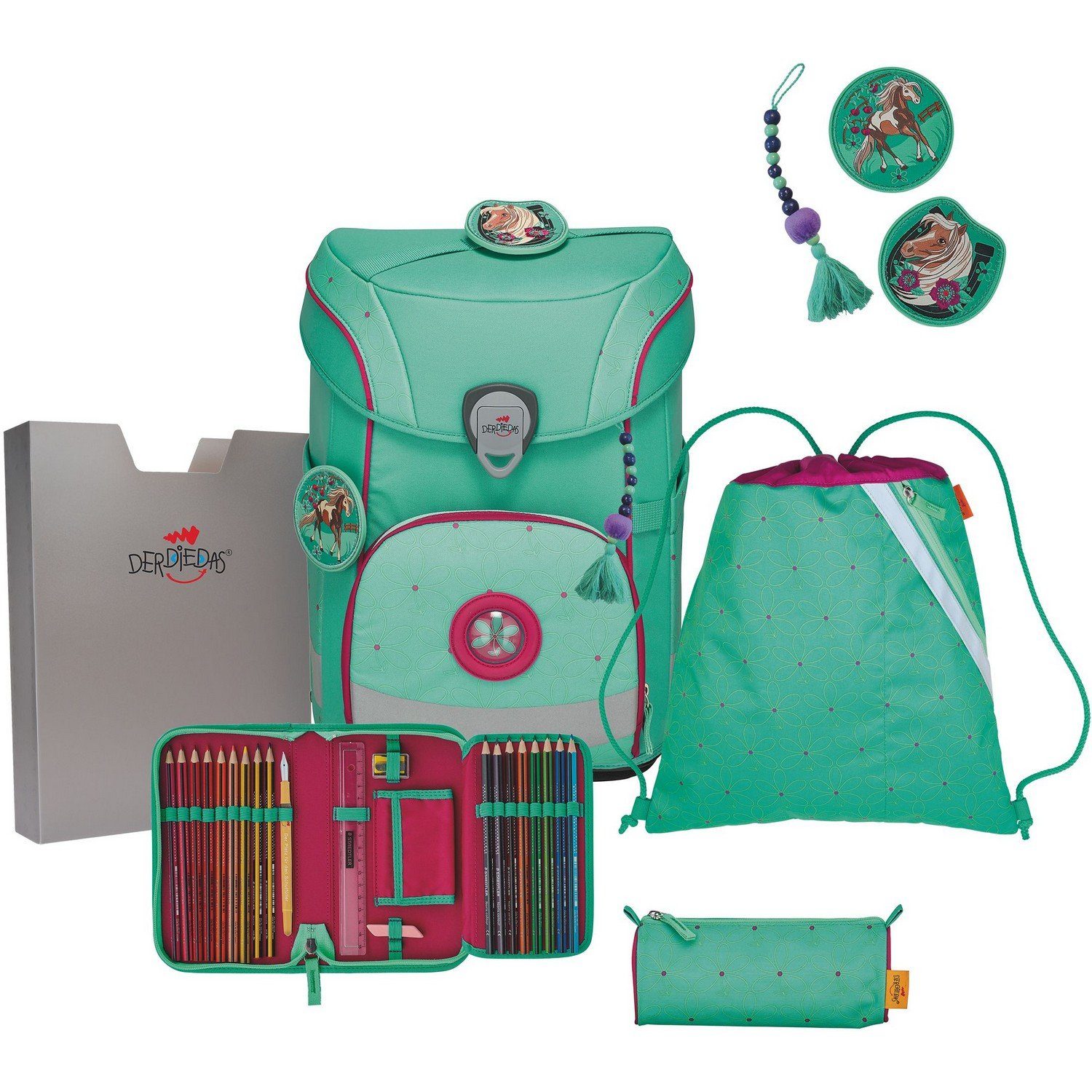 DerDieDas® Schulranzen DerDieDas Schulranzen Set 5-tlg.