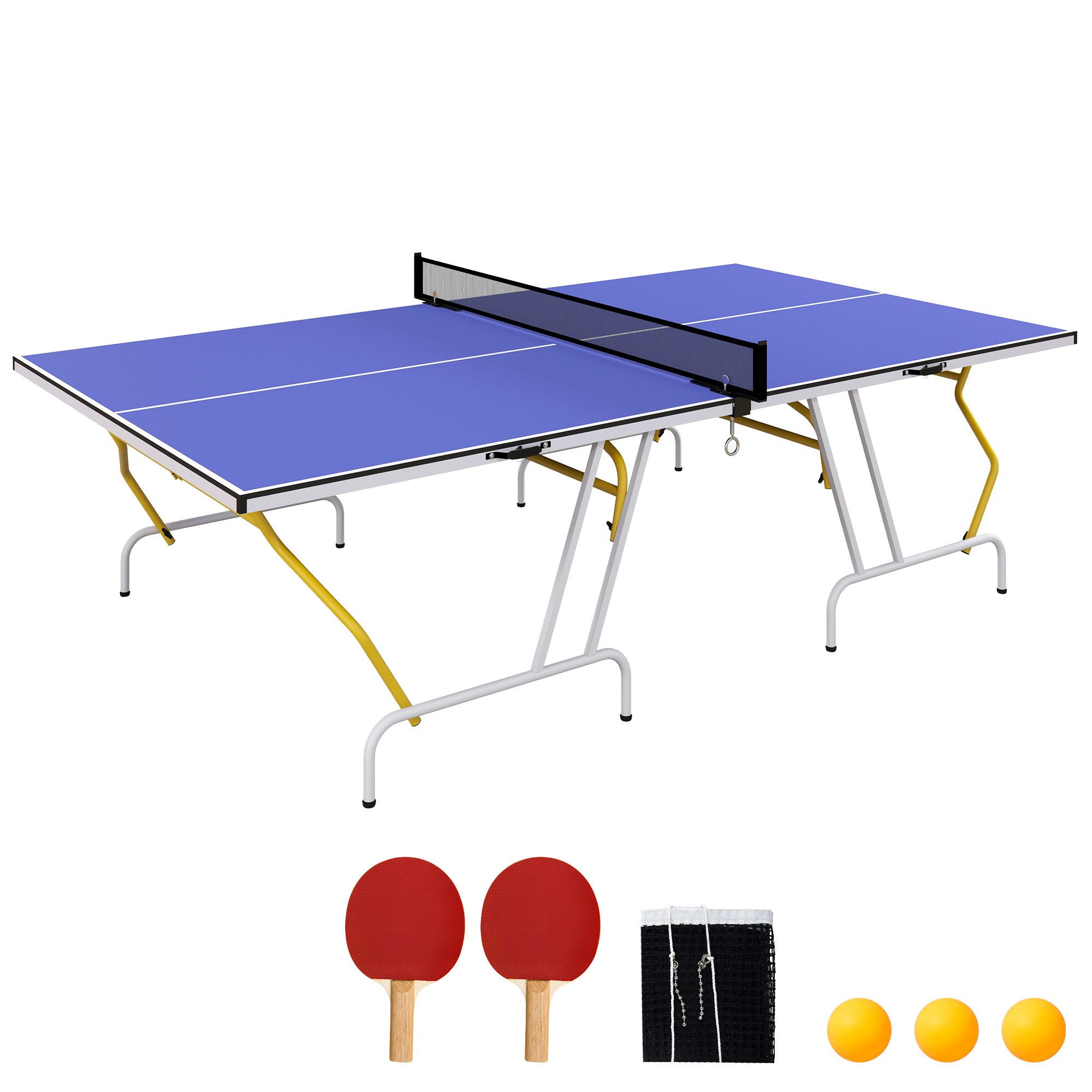 SPORTNOW Tischtennisplatte Klappbar, mit Tischtennisnetz, 2