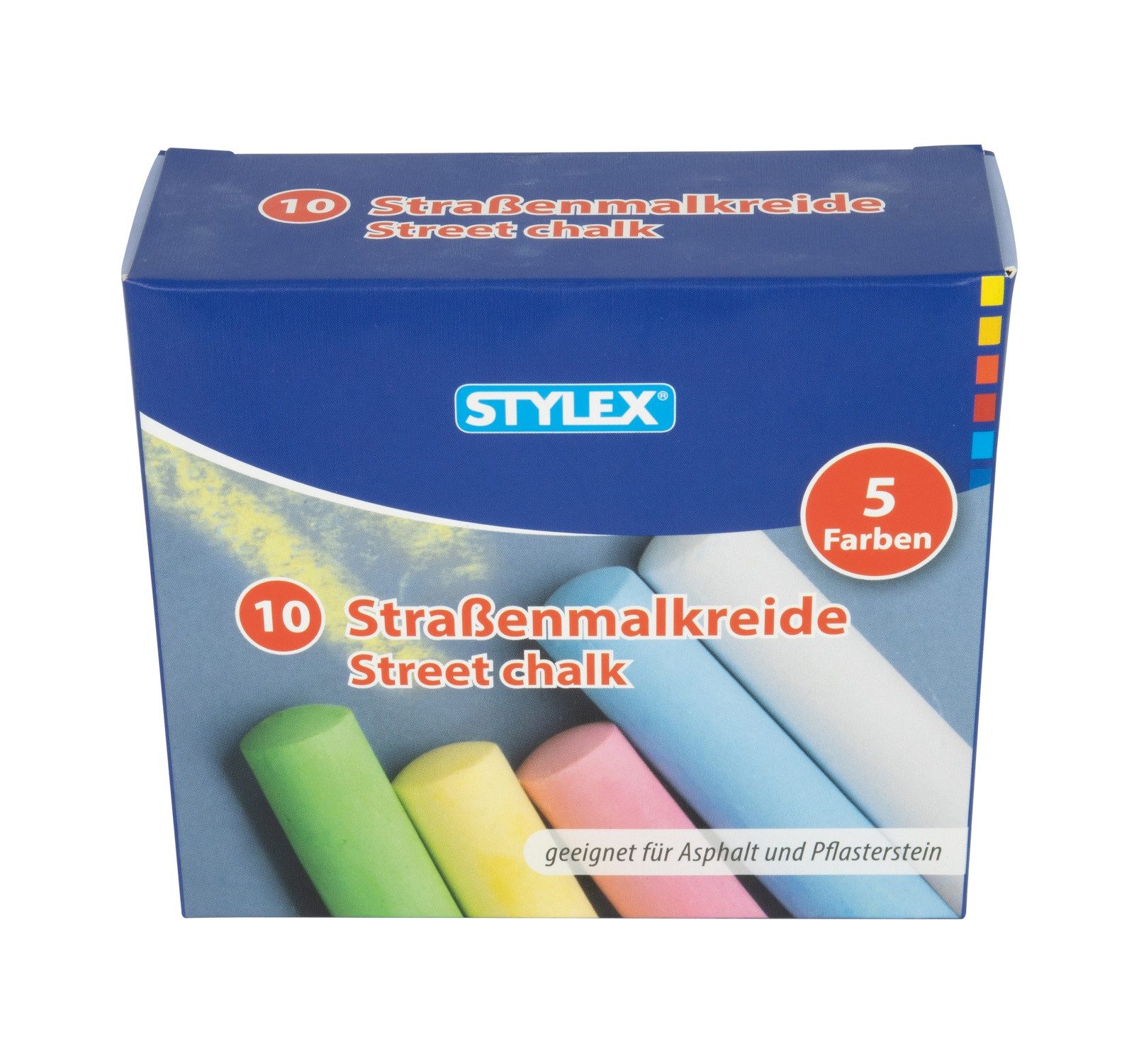 Stylex Schreibwaren Malkreide 10 Stangen Strassenkreide