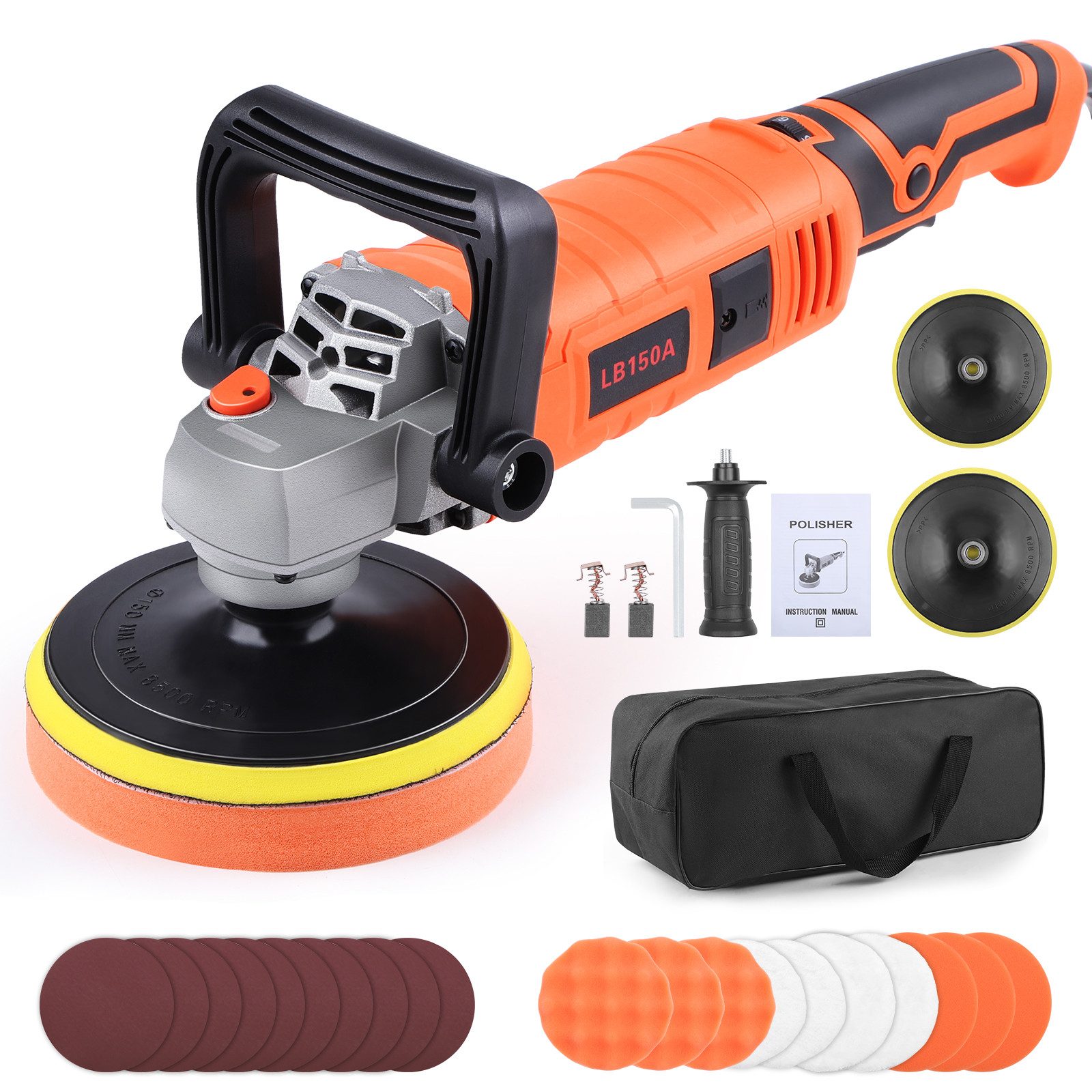 PRIISF Exzenter Poliermaschine 1580W Auto Poliermaschine