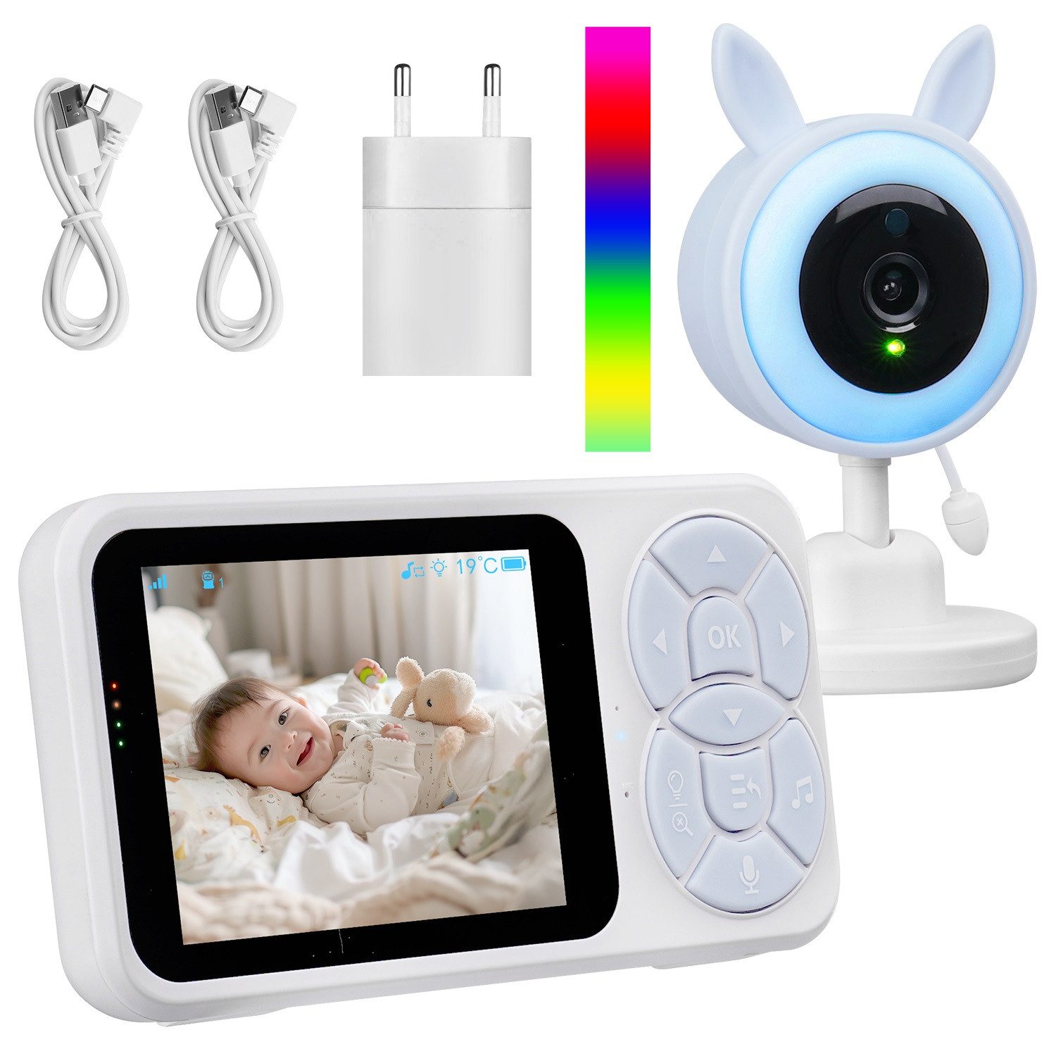 DOPWii Babyphone Baby Monitor mit Kamera,Video-babyphone,Baby