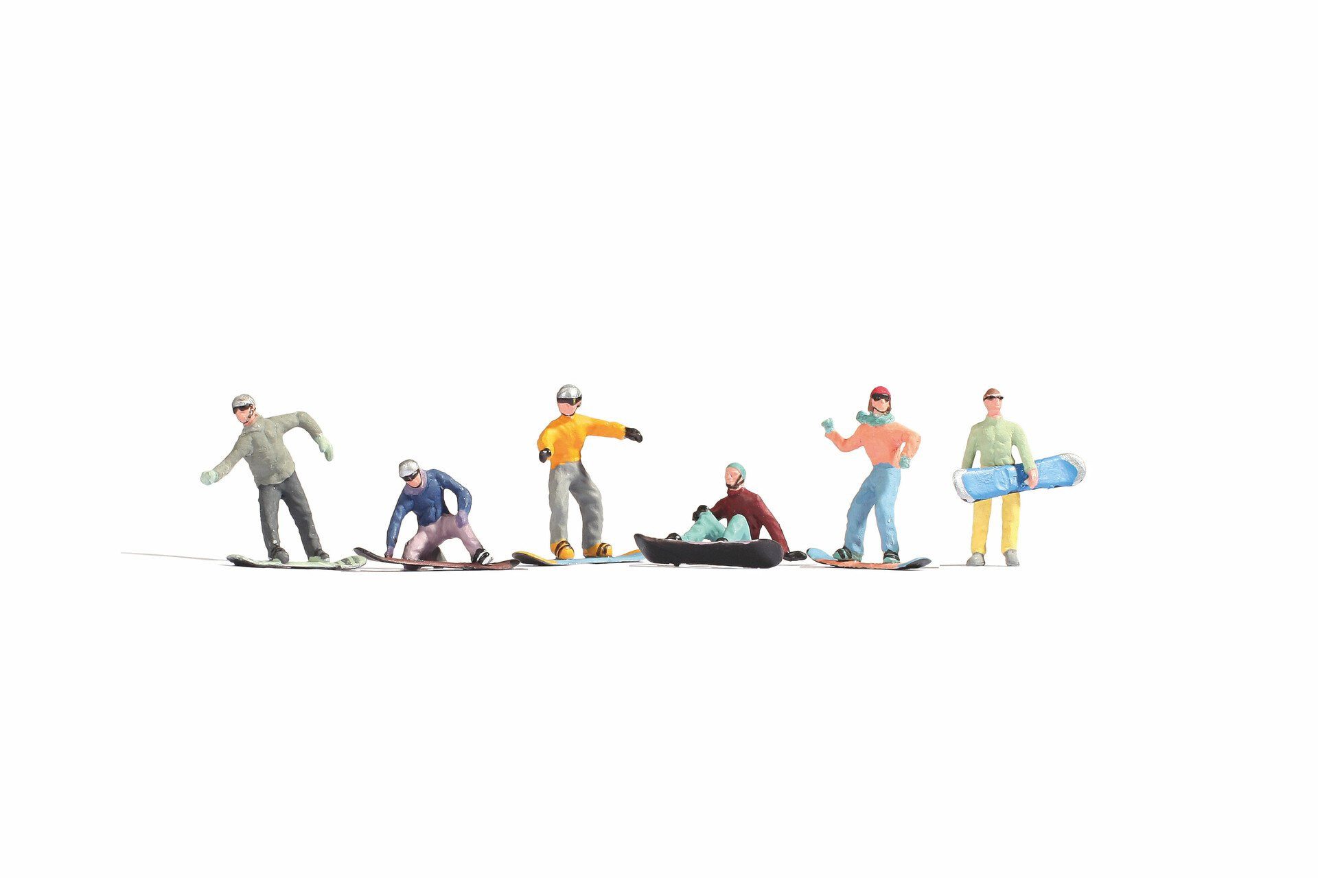 NOCH Modelleisenbahn-Spielunterlage NOCH Snowboarder, Mini-Figuren für