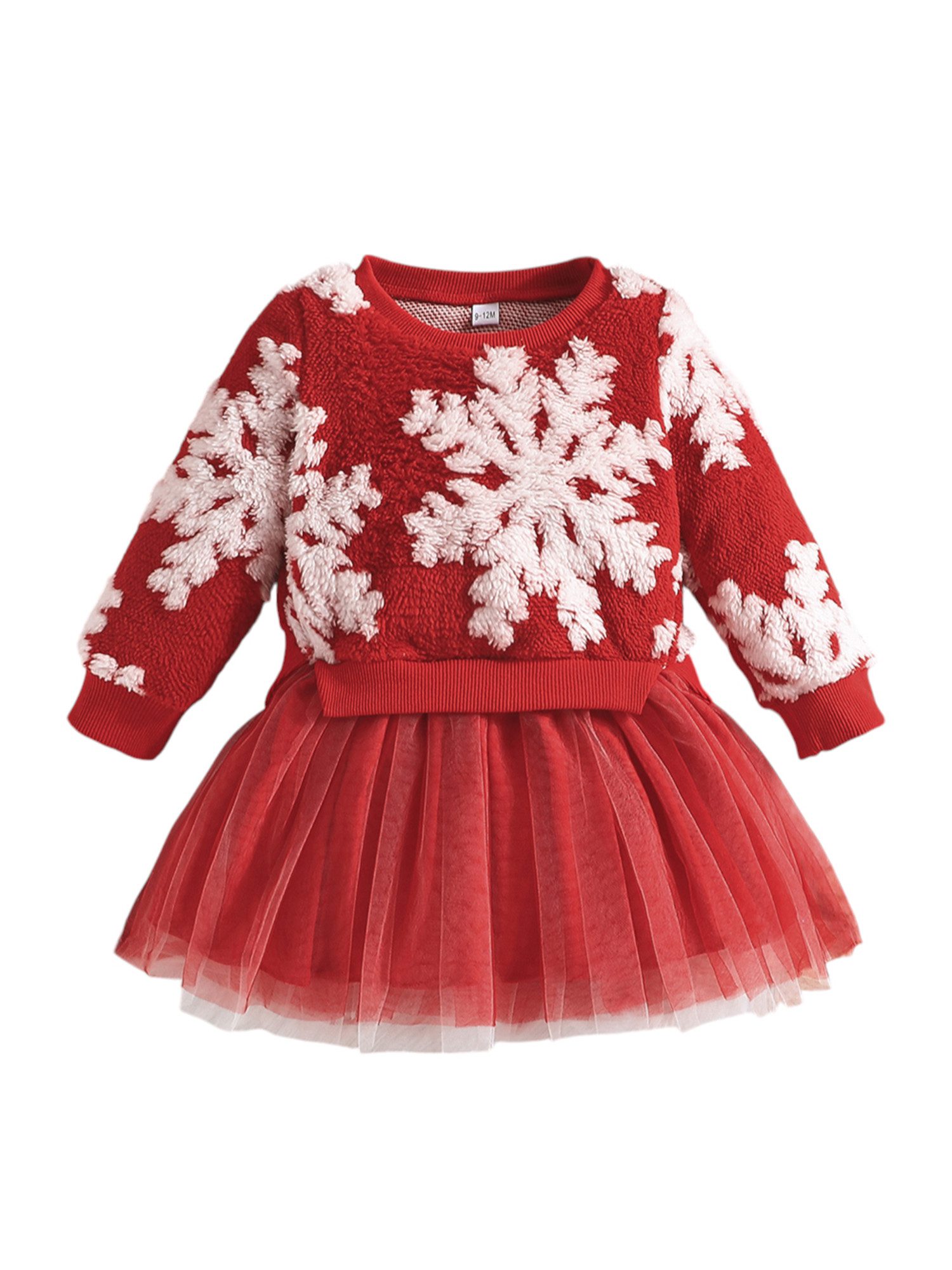 Gluckids Partykleid Mädchen Weihnachts Tüllkleid Langarm