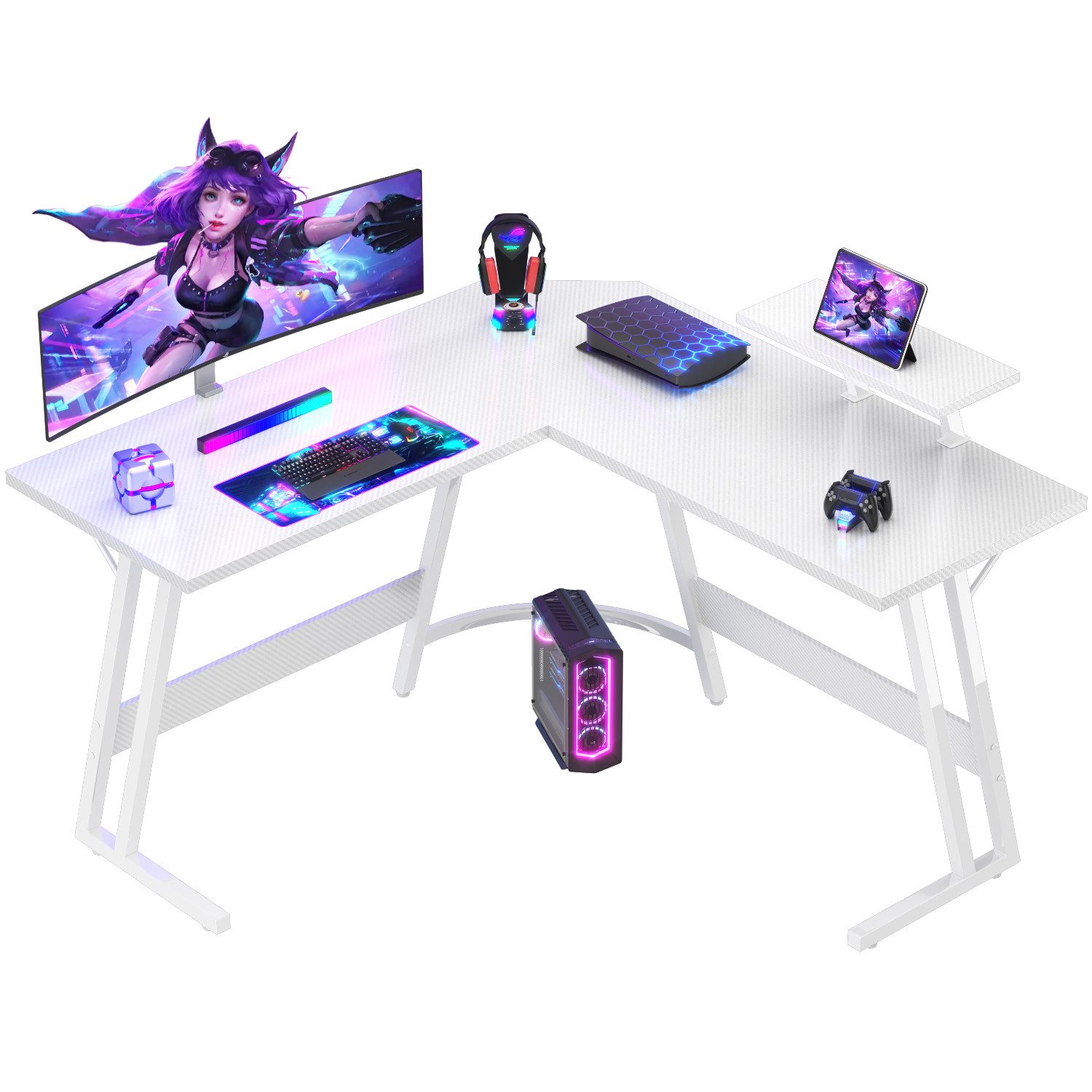 GUNJI Eckschreibtisch 120*120cm Gaming Tisch,Computertisch