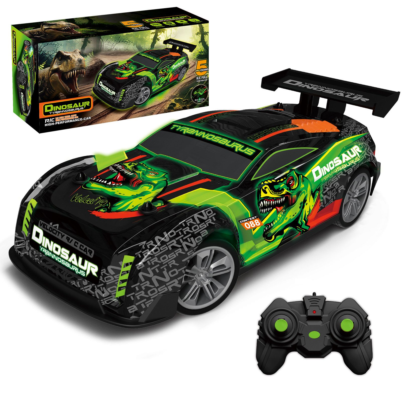 Esun RC-Auto Ferngesteuertes Dinosaurier Auto ab