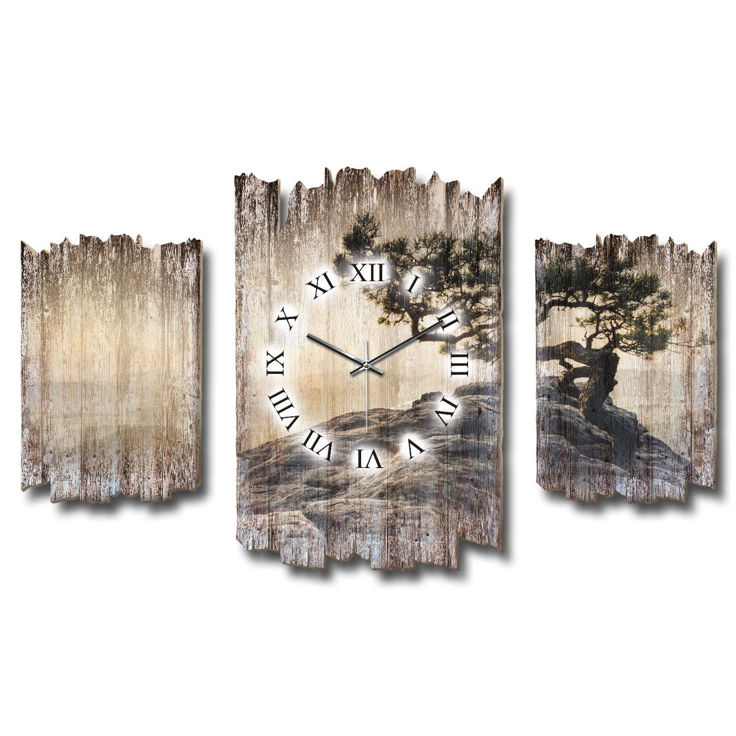 Kreative Feder Wanduhr 3-teilige DESIGNER-Wanduhr „Einsamer