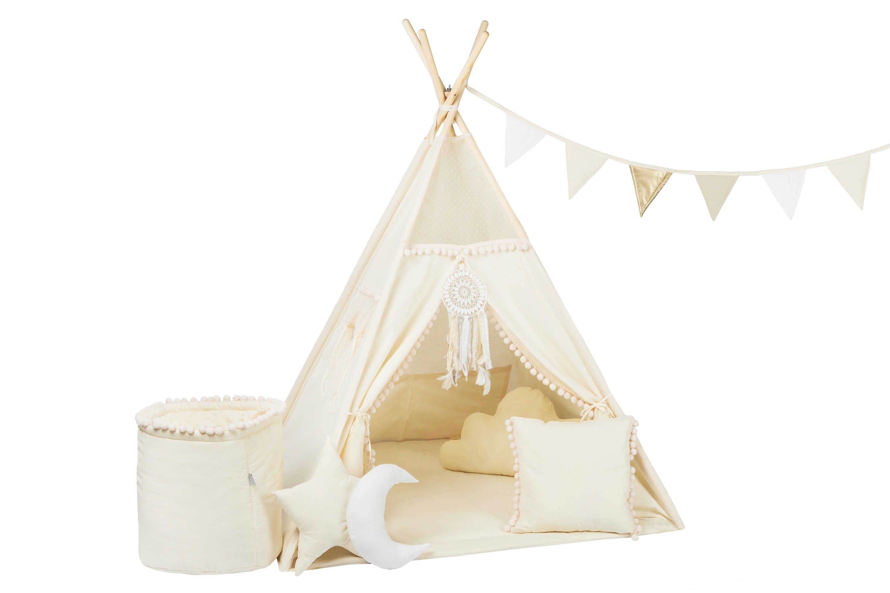 Rainbow Kids Tipi-Zelt Beiger Punkt, Personen: