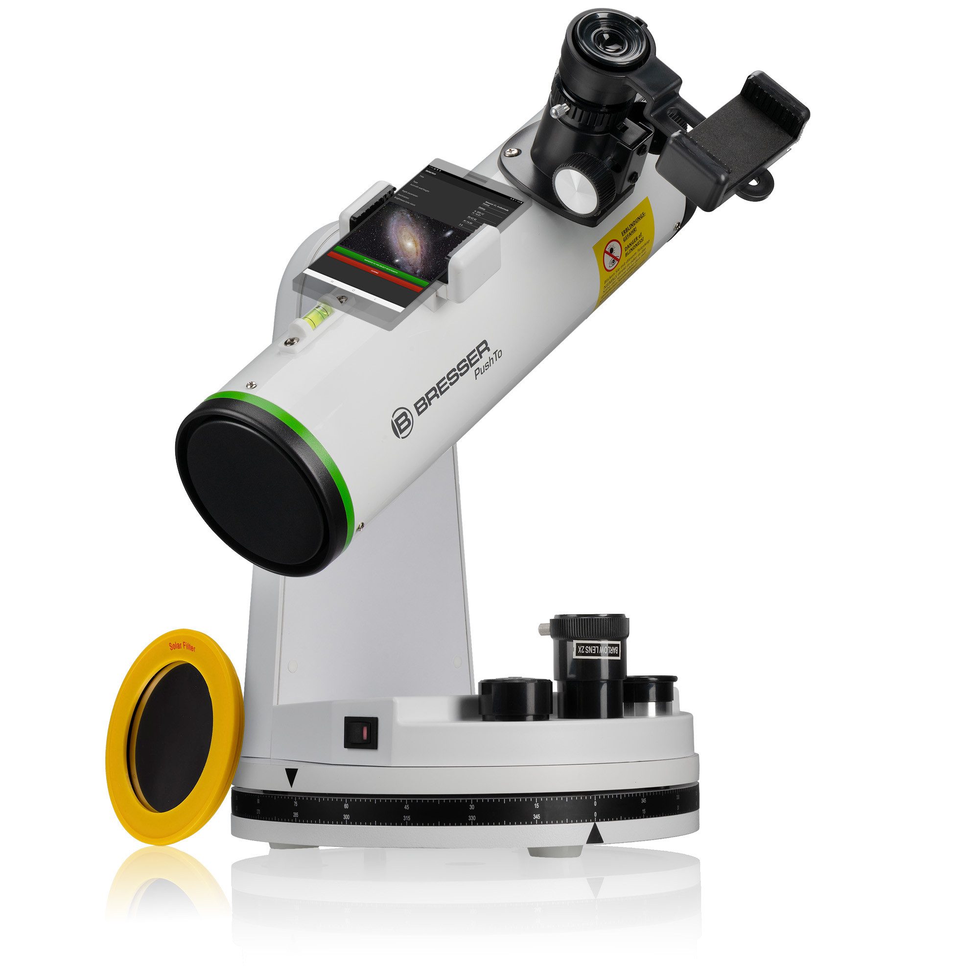 BRESSER Linsenteleskop BRESSER PushTo NT-76/350 Smart-Teleskop