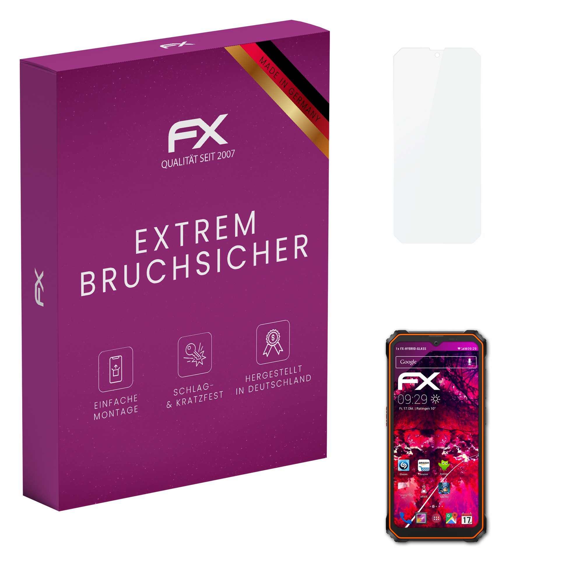 atFoliX Schutzfolie Panzerglasfolie für Blackview BV6200,