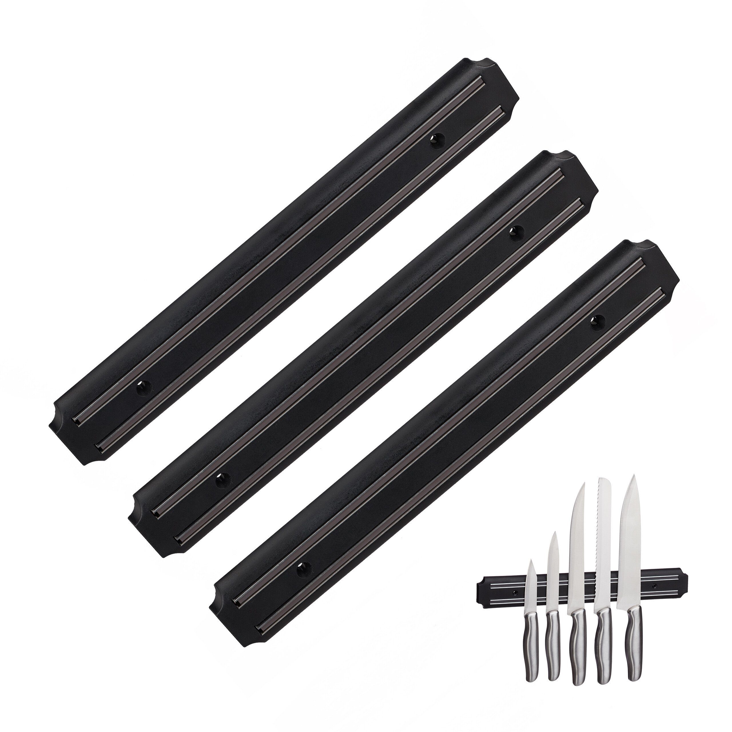 relaxdays Wand-Magnet Messer-Leiste Magnetleiste Messer 3er