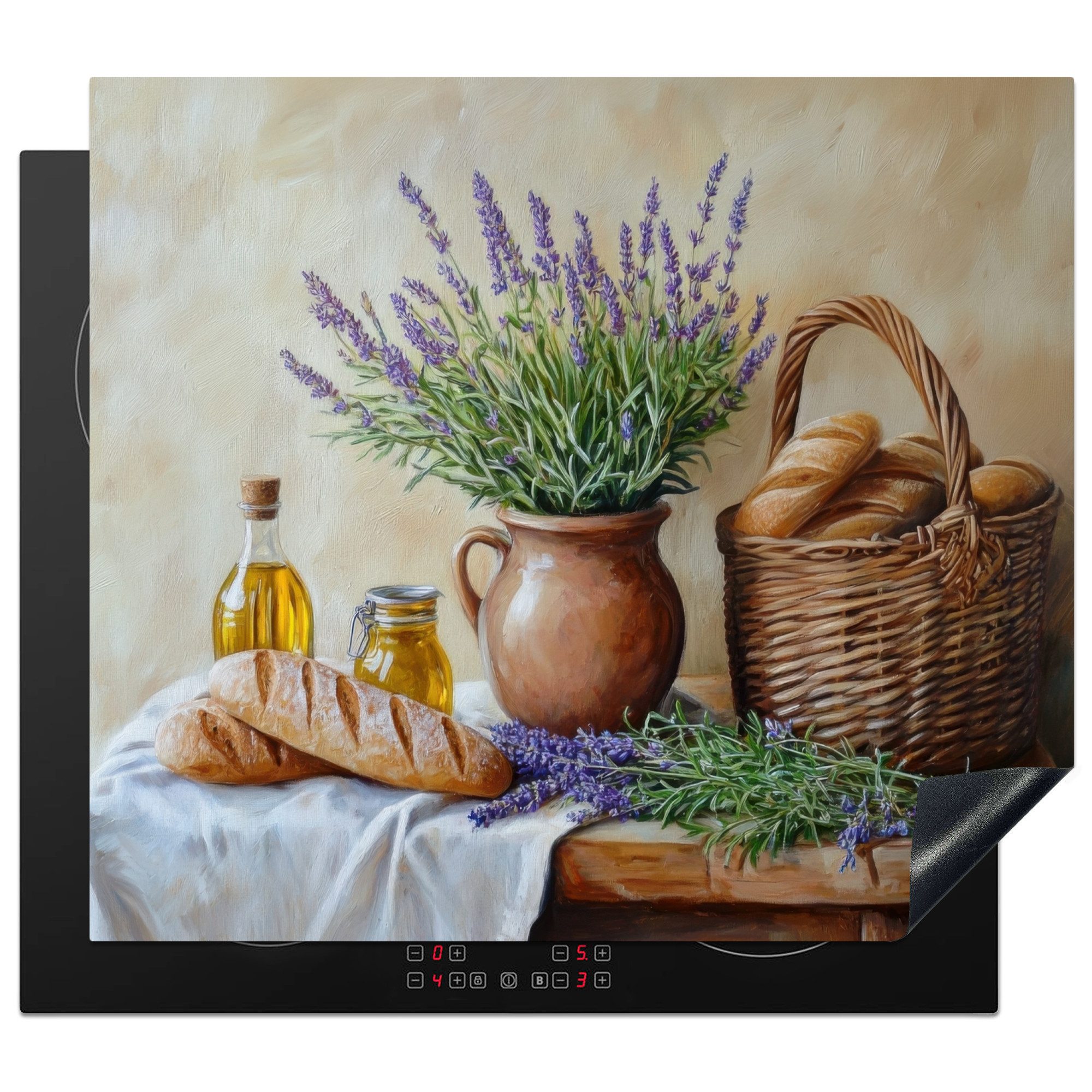 MuchoWow Herd-Abdeckplatte Lavendel - Brot -
