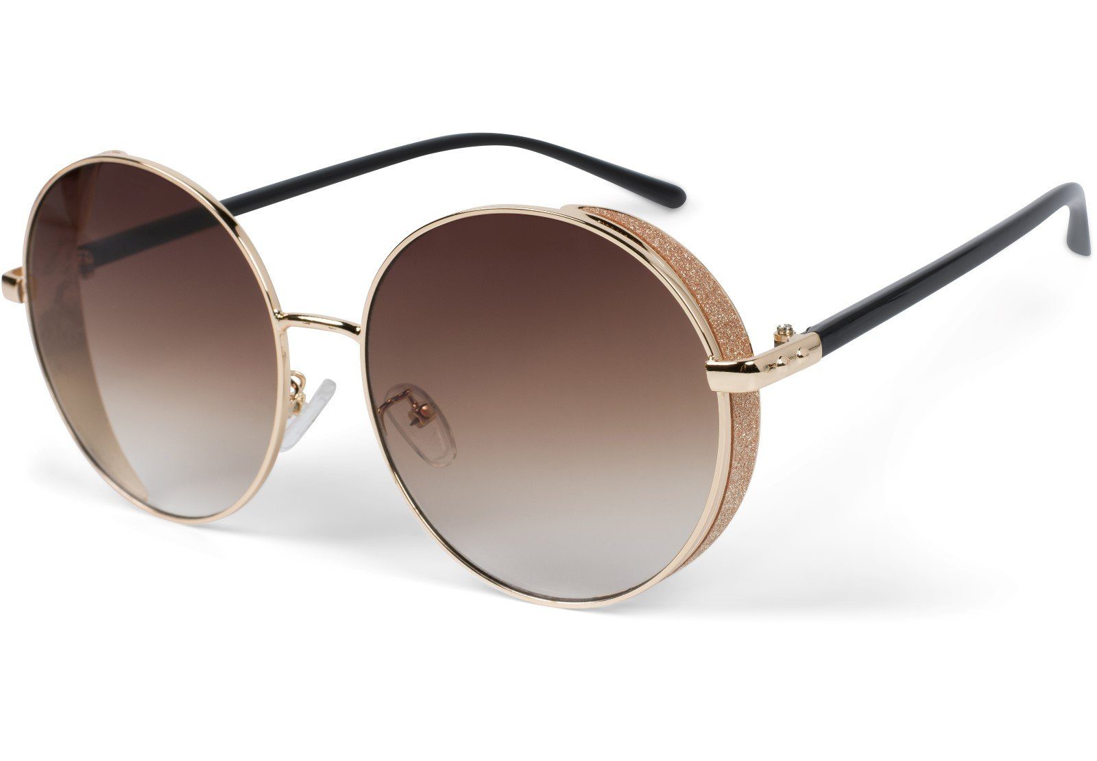 styleBREAKER Sonnenbrille Runde Sonnenbrille mit Glitzer