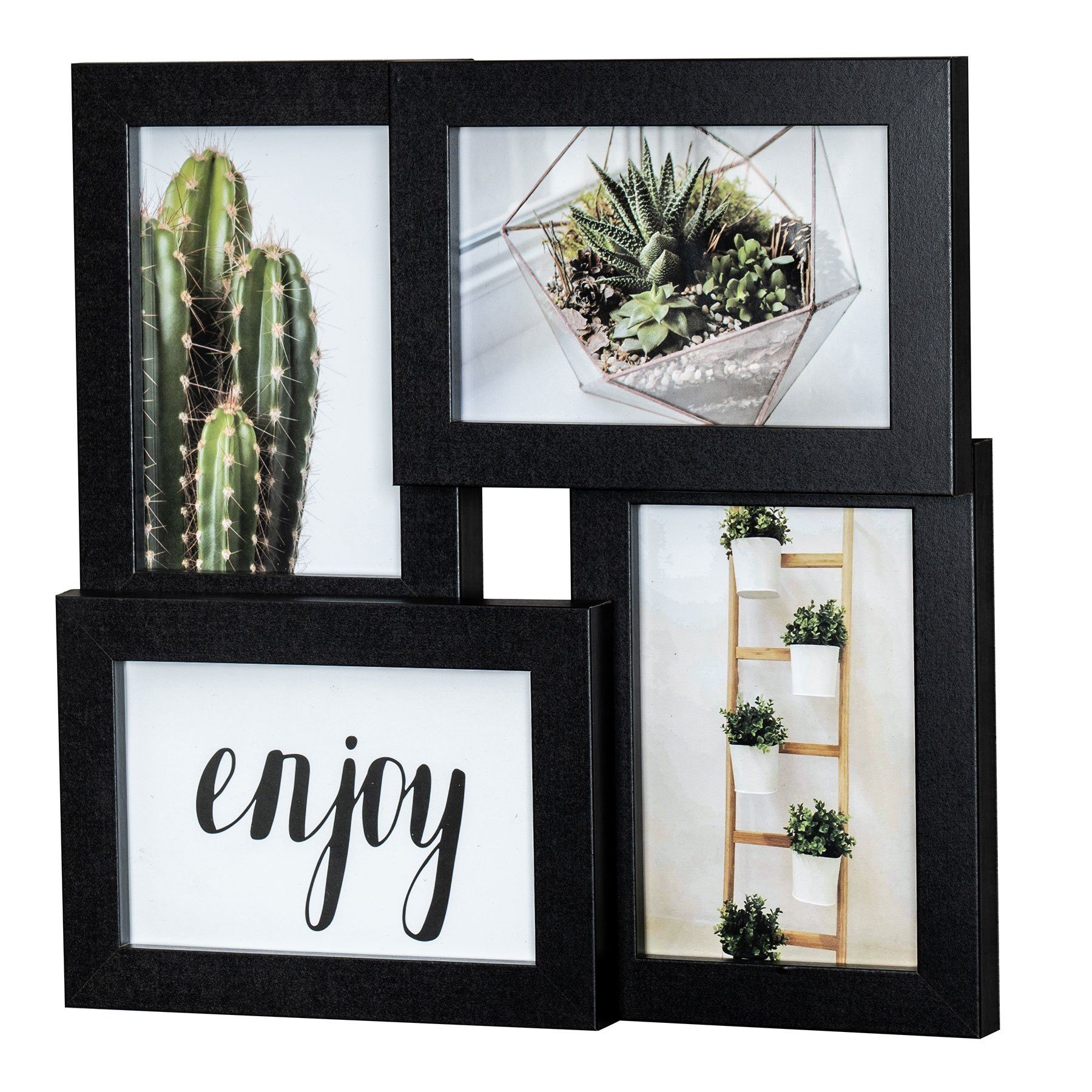 Levandeo® Bilderrahmen Collage, Bilderrahmen 30x30cm Schwarz