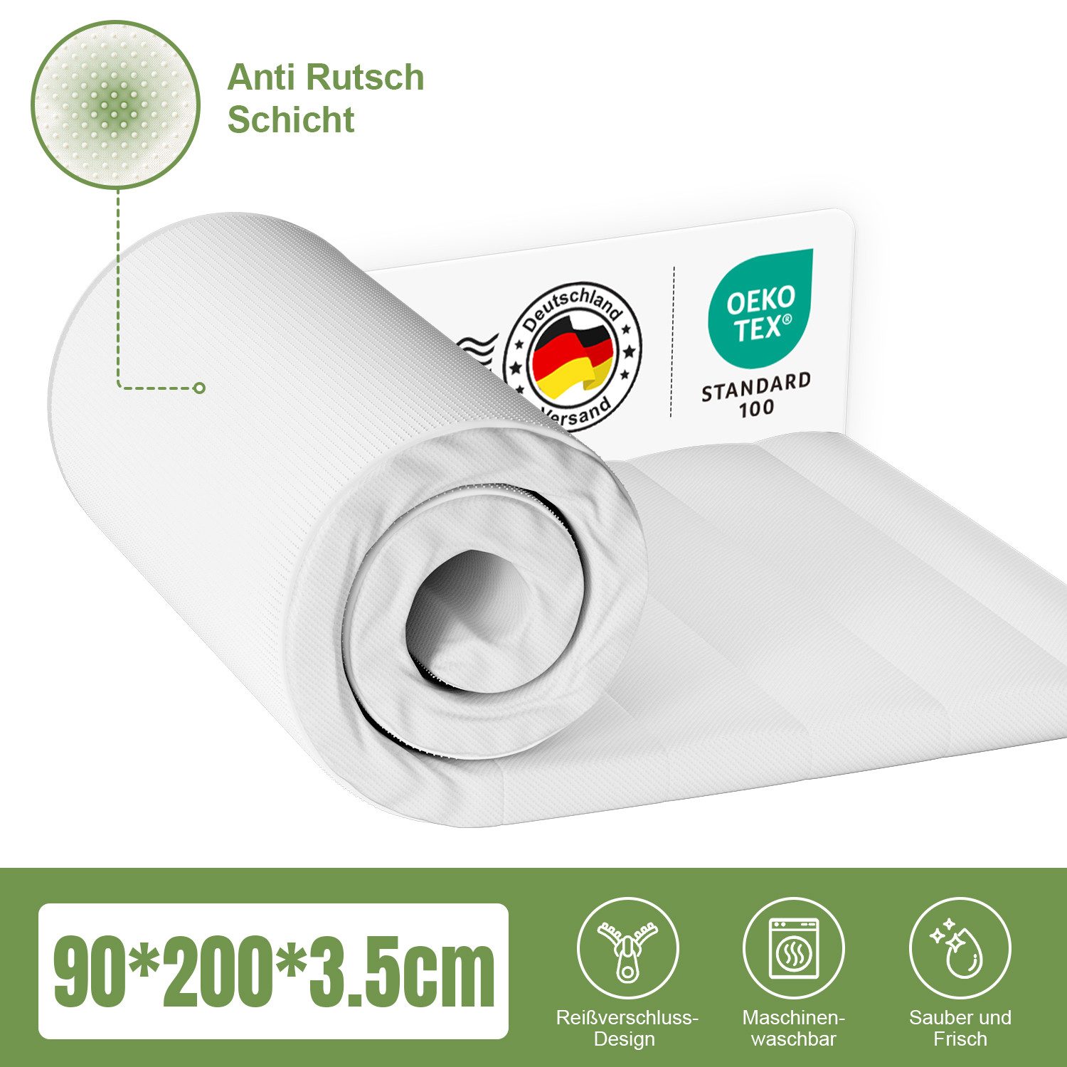 Lexzurn, Topper Topper 90x200 cm, Matratzentopper