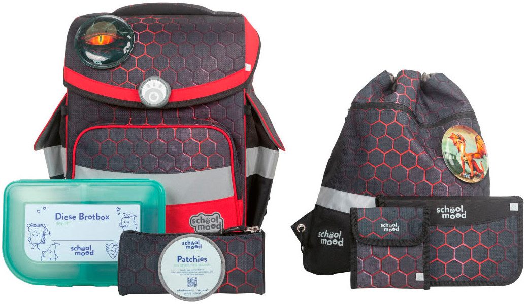 SCHOOL-MOOD® Schulranzen Timeless, Mika (Drache) (Set,