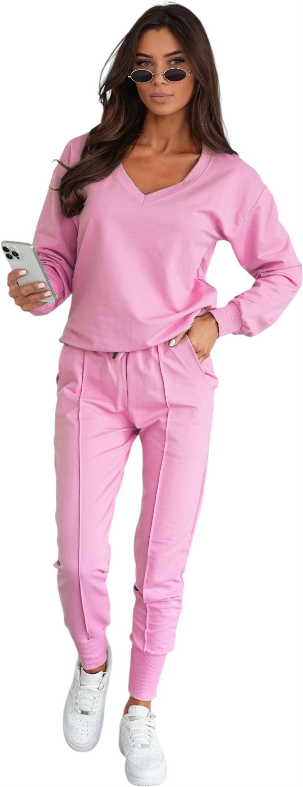 EloModa Jogginganzug Damen Jogginganzug Freizeitanzug mit