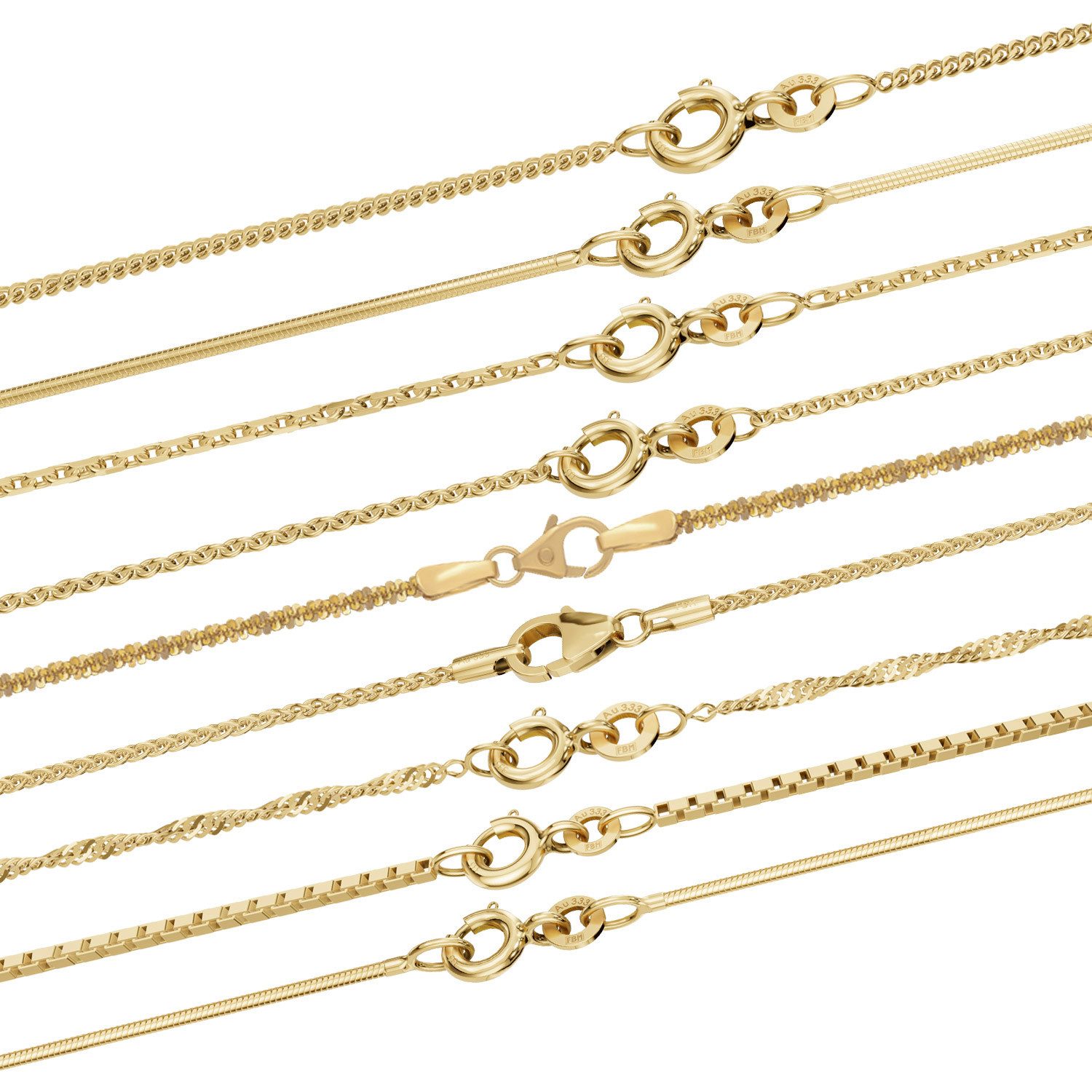 HOPLO Goldkette Goldkette Singapurkette 333 -