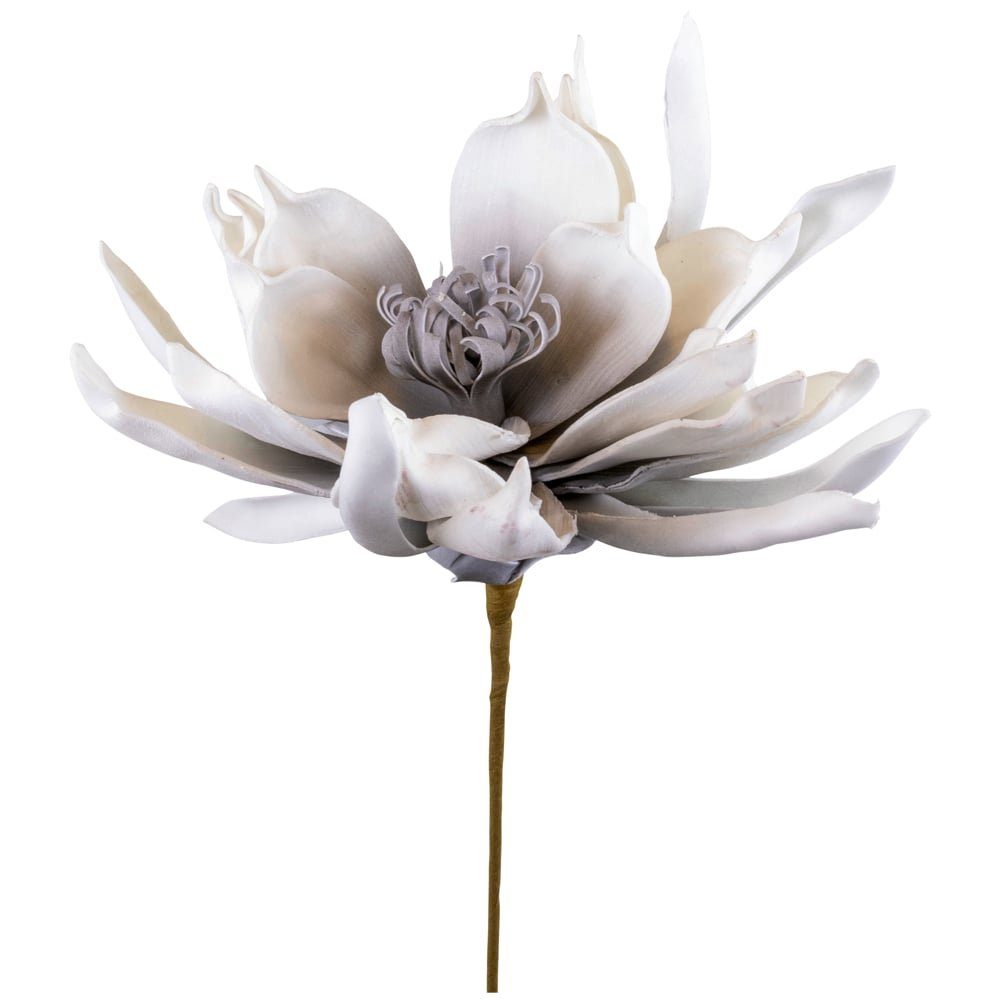 Kunstblume Kunstblumen Lotus grau weiß Pflanzen