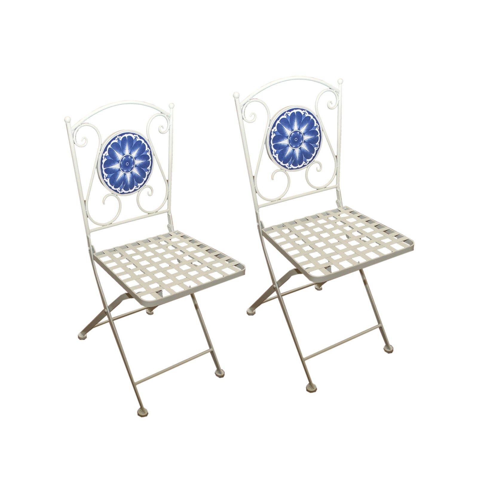HTI-Living Gartenstuhl Metallstuhl 2er-Set Santorin (Set,
