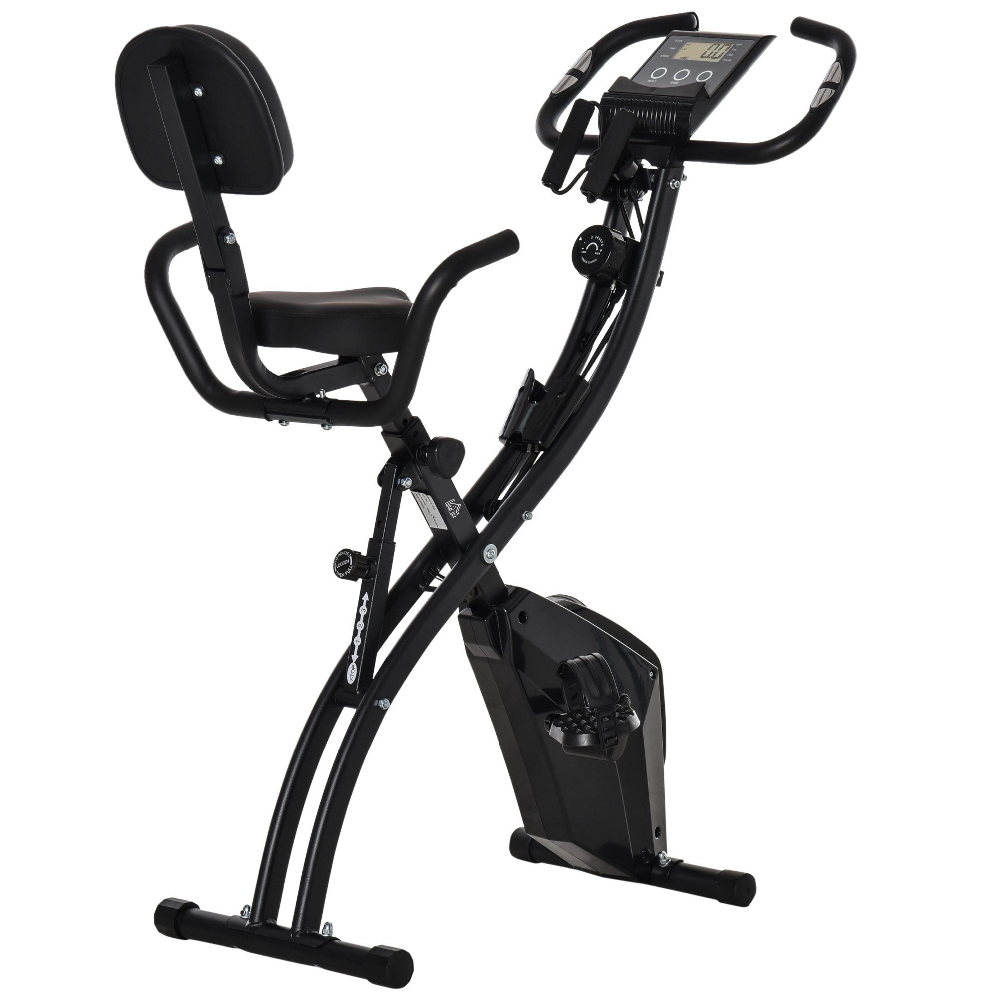 HOMCOM Heimtrainer X-Bike 2-in-1 klappbarer Hometrainer
