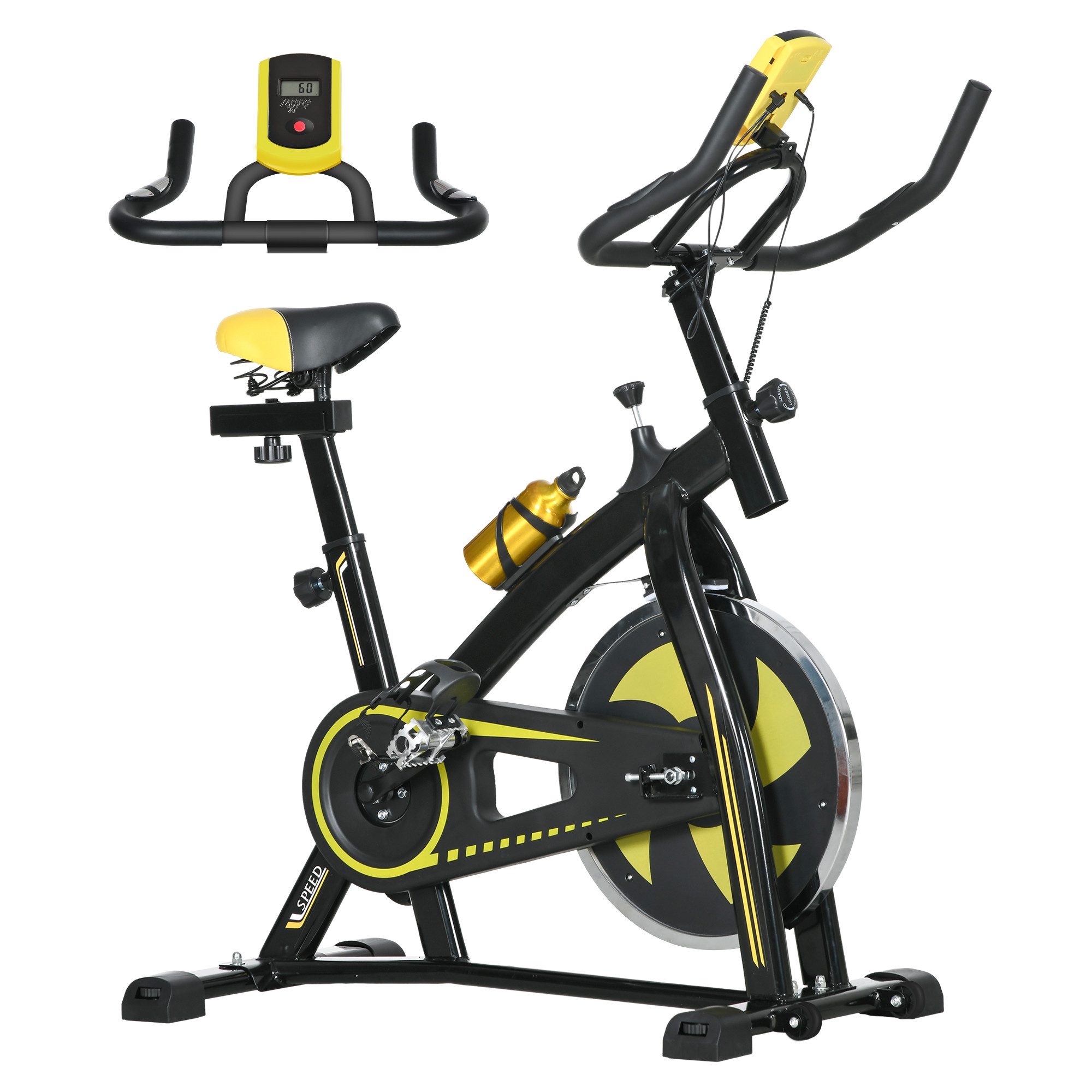 SPORTNOW Heimtrainer mit verstellbarem Sitz, Widerstand,
