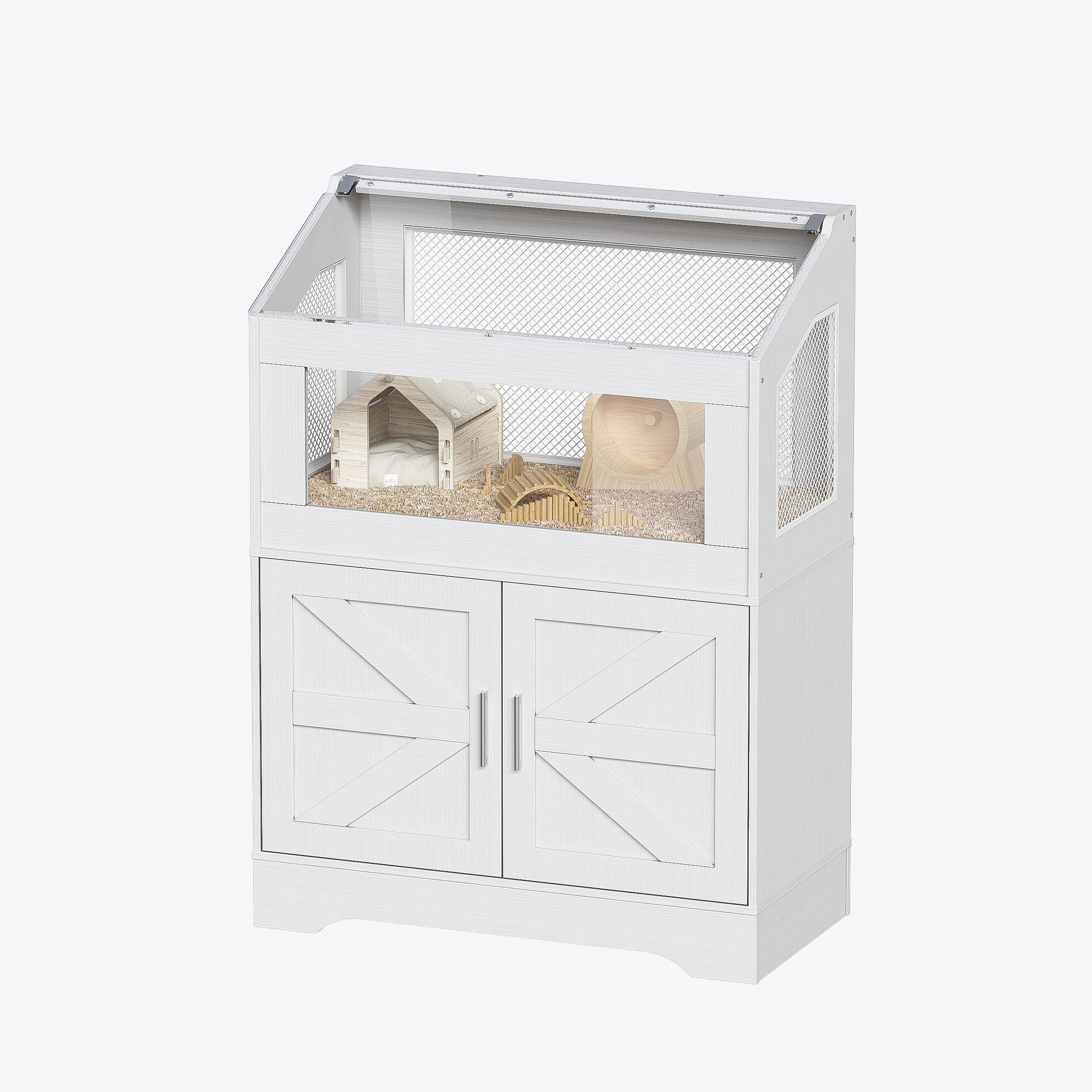 TWSOUL Kleintierkäfig Hamsterkäfig mit Stauraum,Nagerkäfig, 108cm*80cm*40cm,leicht