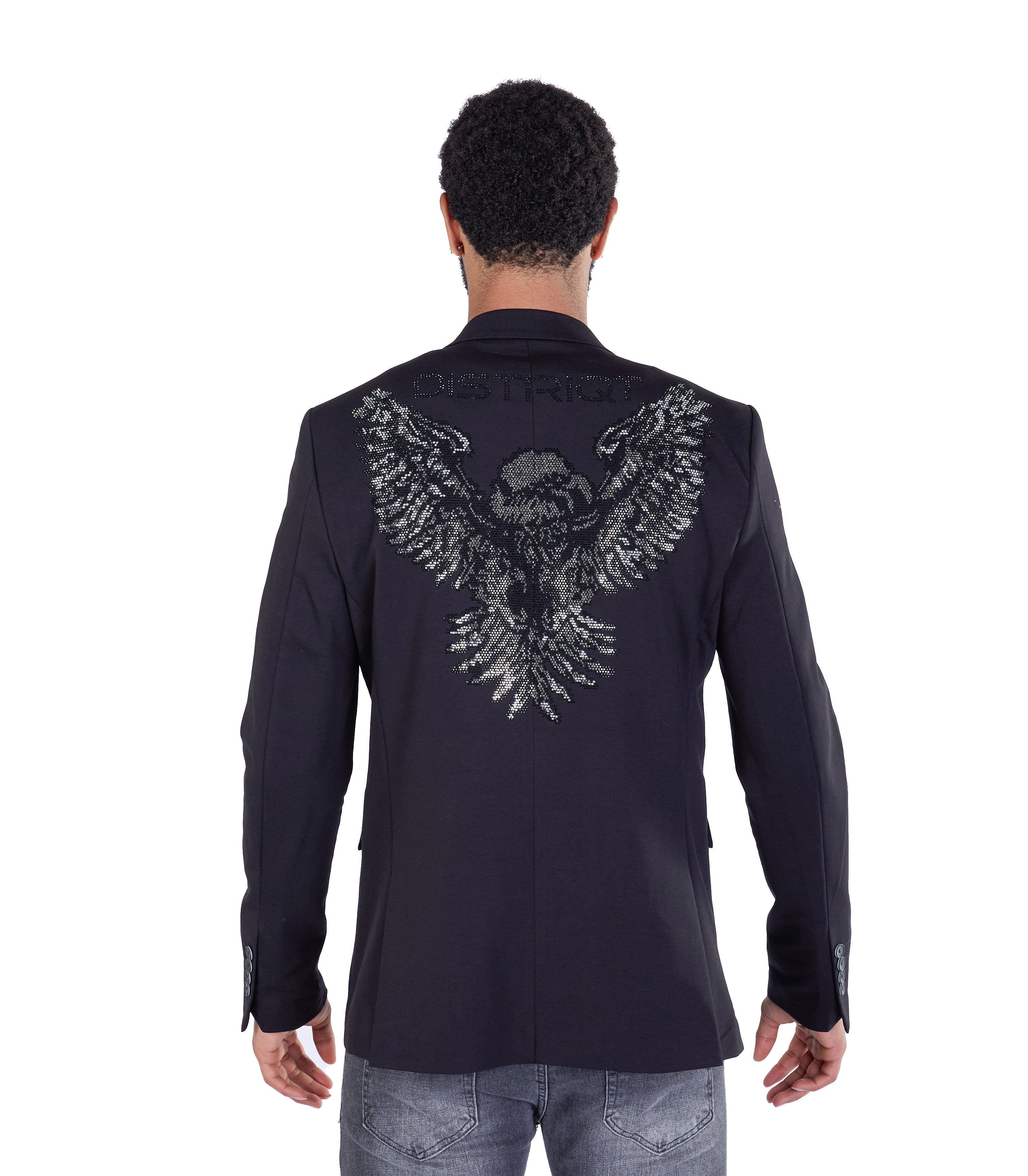 Doppelherz Jerseyblazer Herren Strass Designer Sakko