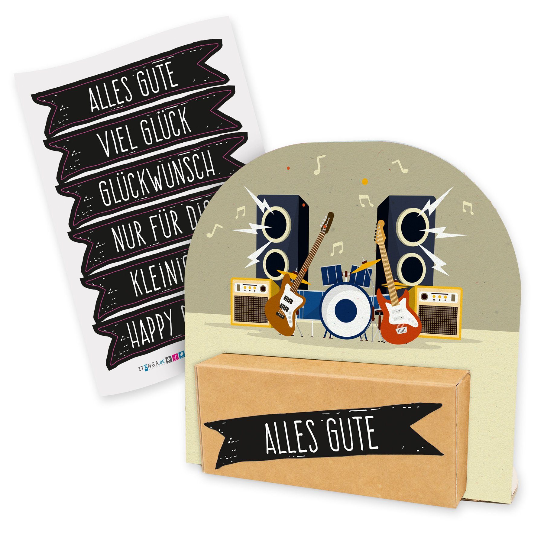 itenga Geschenkbox itenga Geldgeschenkverpackung Instrumente Konzert
