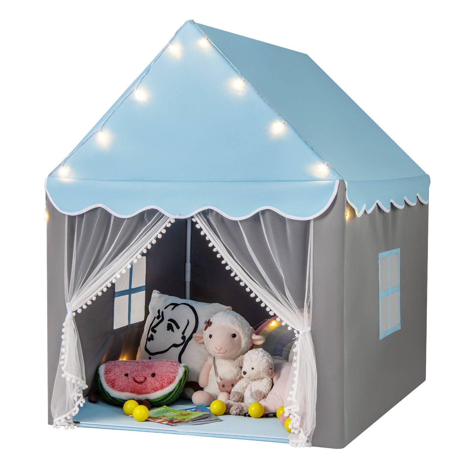 COSTWAY Spielzelt Spielhaus mit LED &