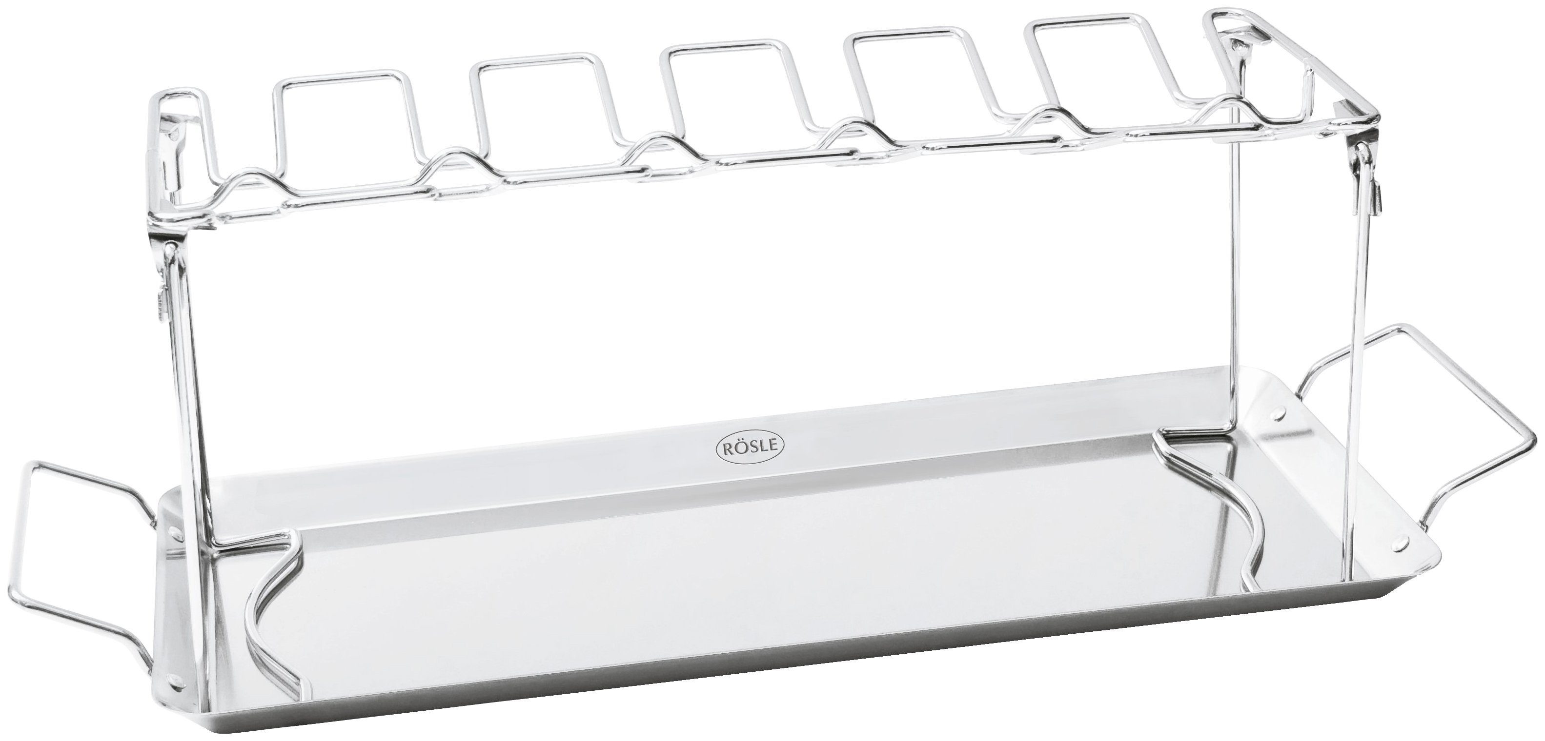 RÖSLE Grillguthalter Hähnchenrack, 25144, Edelstahl, für