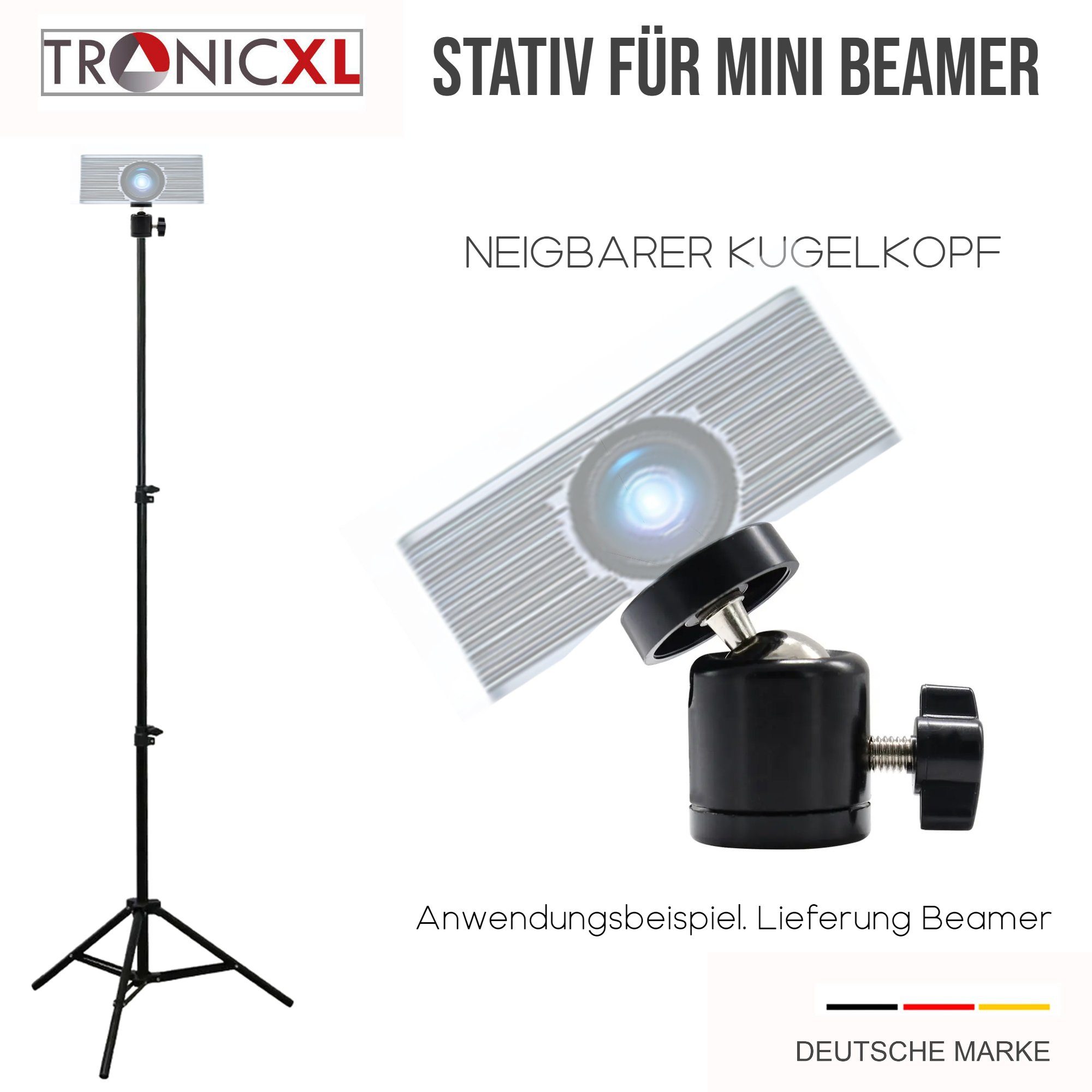 TronicXL Beamer-Standfuß 210cm Stativ Ständer für