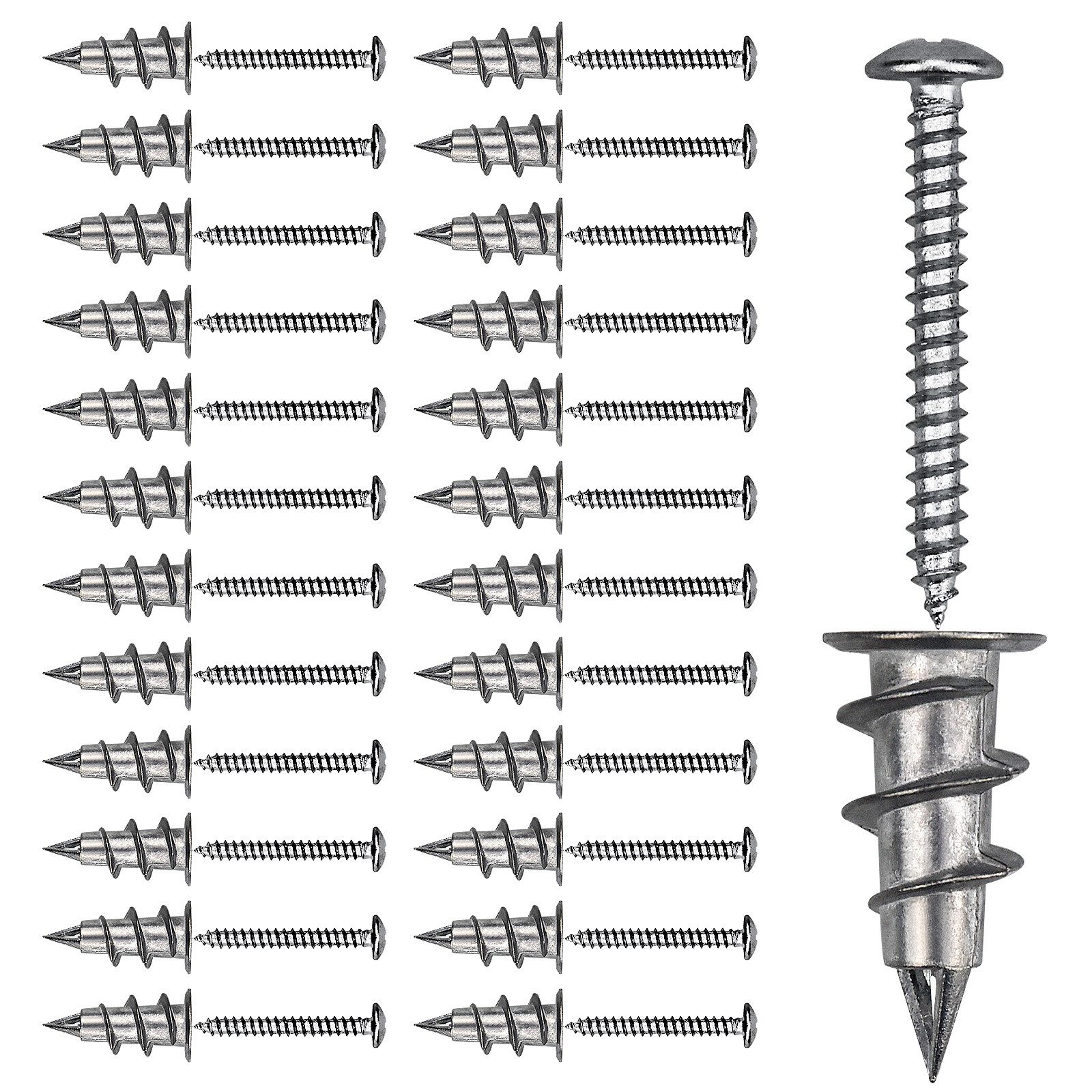 Kityhome Schrauben- und Dübel-Set 25 Schrauben-Dübel-Sets