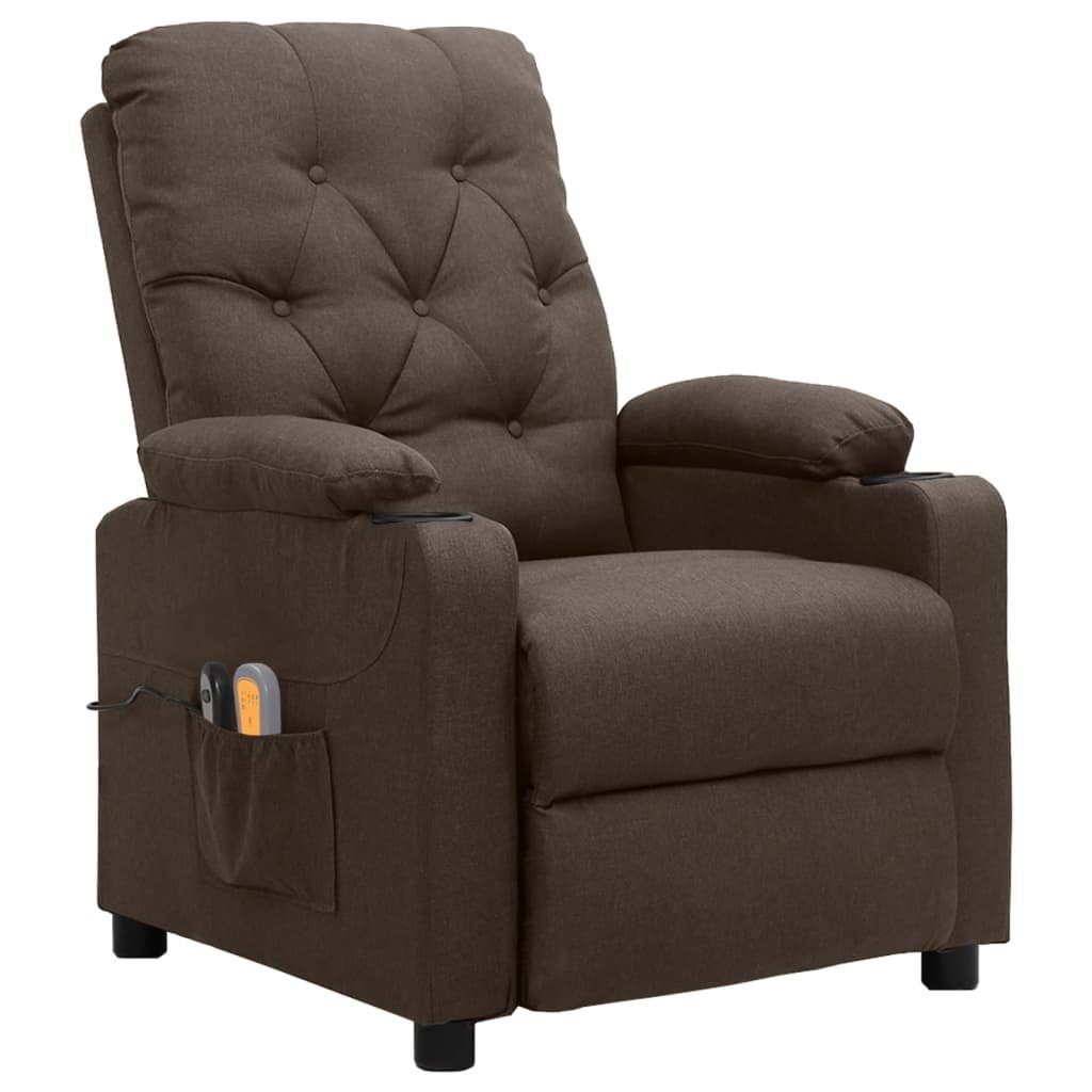 vidaXL Massagesessel Massagesessel Elektrisch Braun Stoff