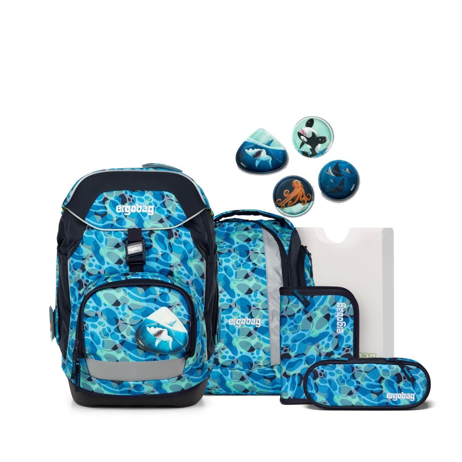 ergobag Schulranzen Schulranzen-Set PACK AbtauchBär 6-teilig