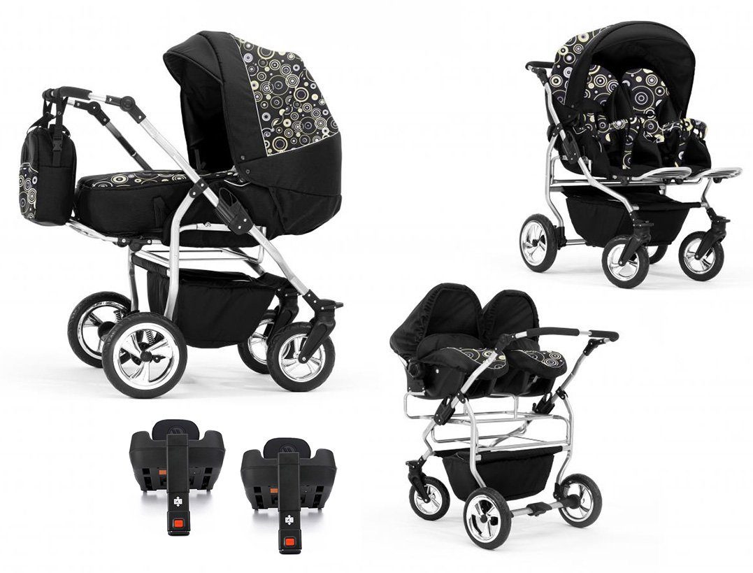 BabyMerc Zwillings-Kombikinderwagen Duo 5 in 1