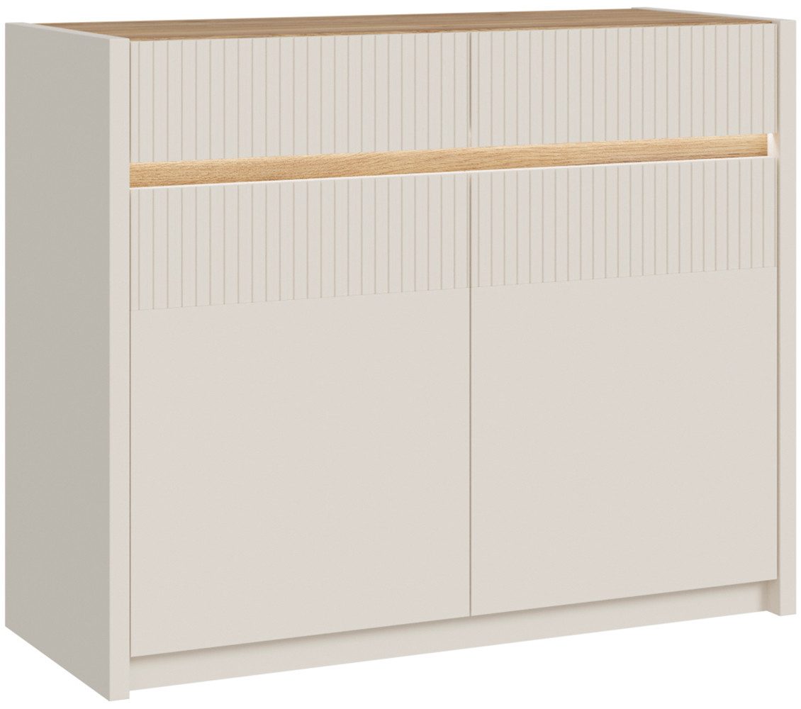 FORTE Kommode Oak Square, Kommode, Beleuchtung,