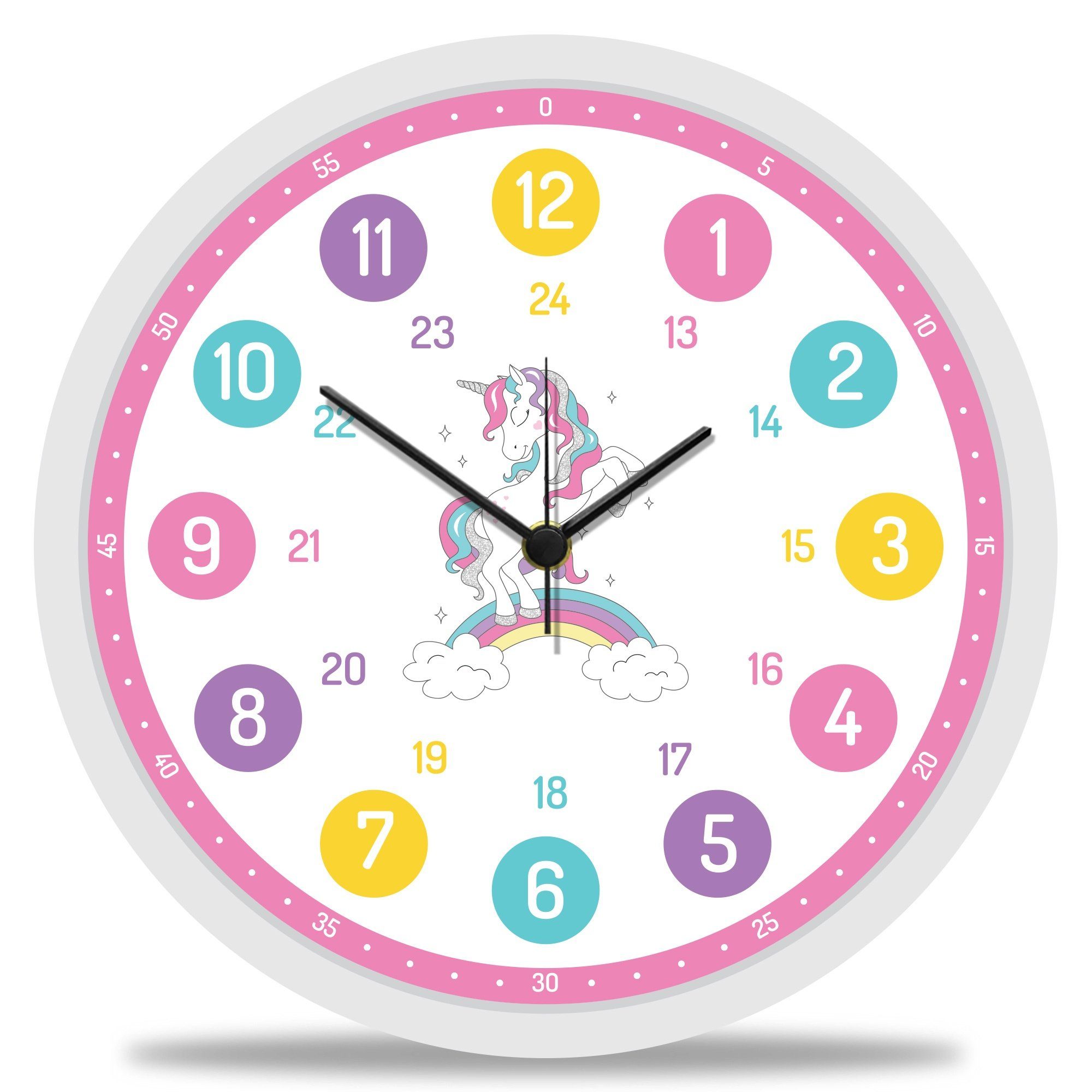 GRAVURZEILE Wanduhr GRAVURZEILE Wanduhr Kinder Einhorn