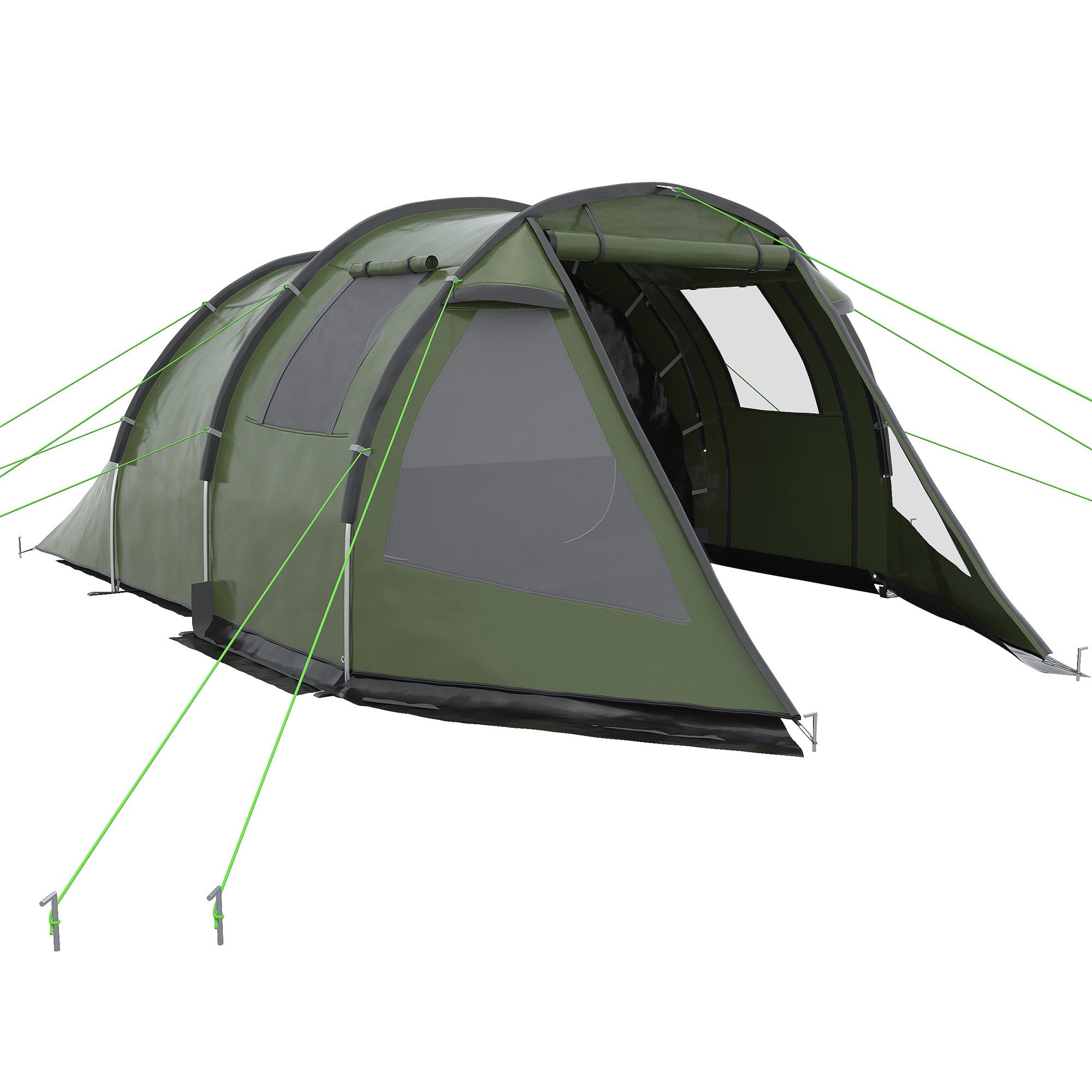 Outsunny Kuppelzelt Campingzelt mit Zwei Räumen,