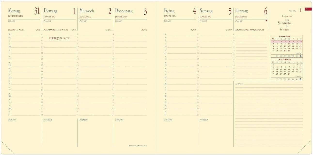 EXACOMPTA Taschenkalender Quo Vadis Kalender-Einlage Executif