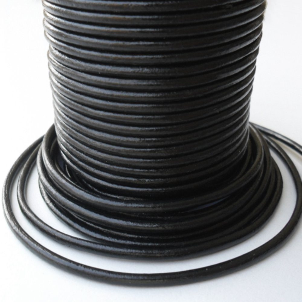 Auroris Bastelnaturmaterial 25m Rolle Lederband rund