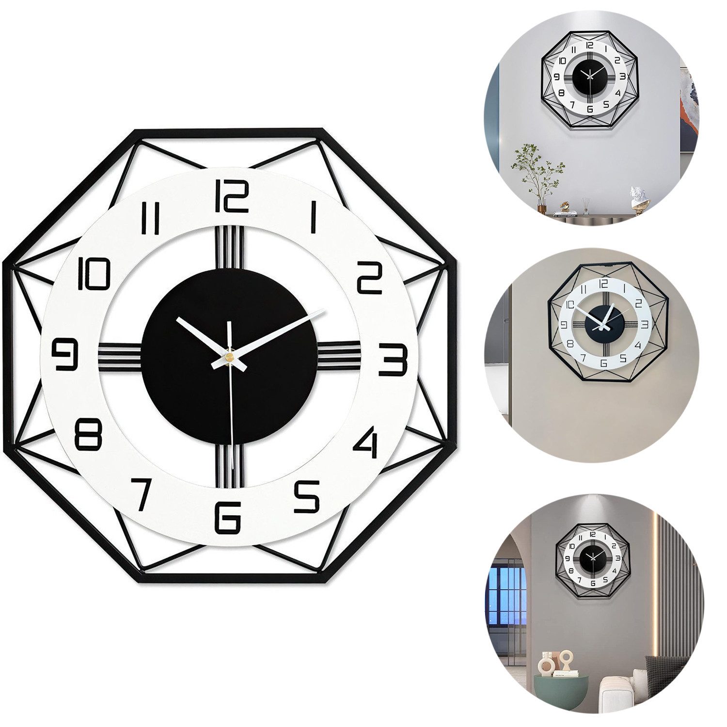 RWEUOQ Wanduhr Wanduhr Metall große Wanduhren