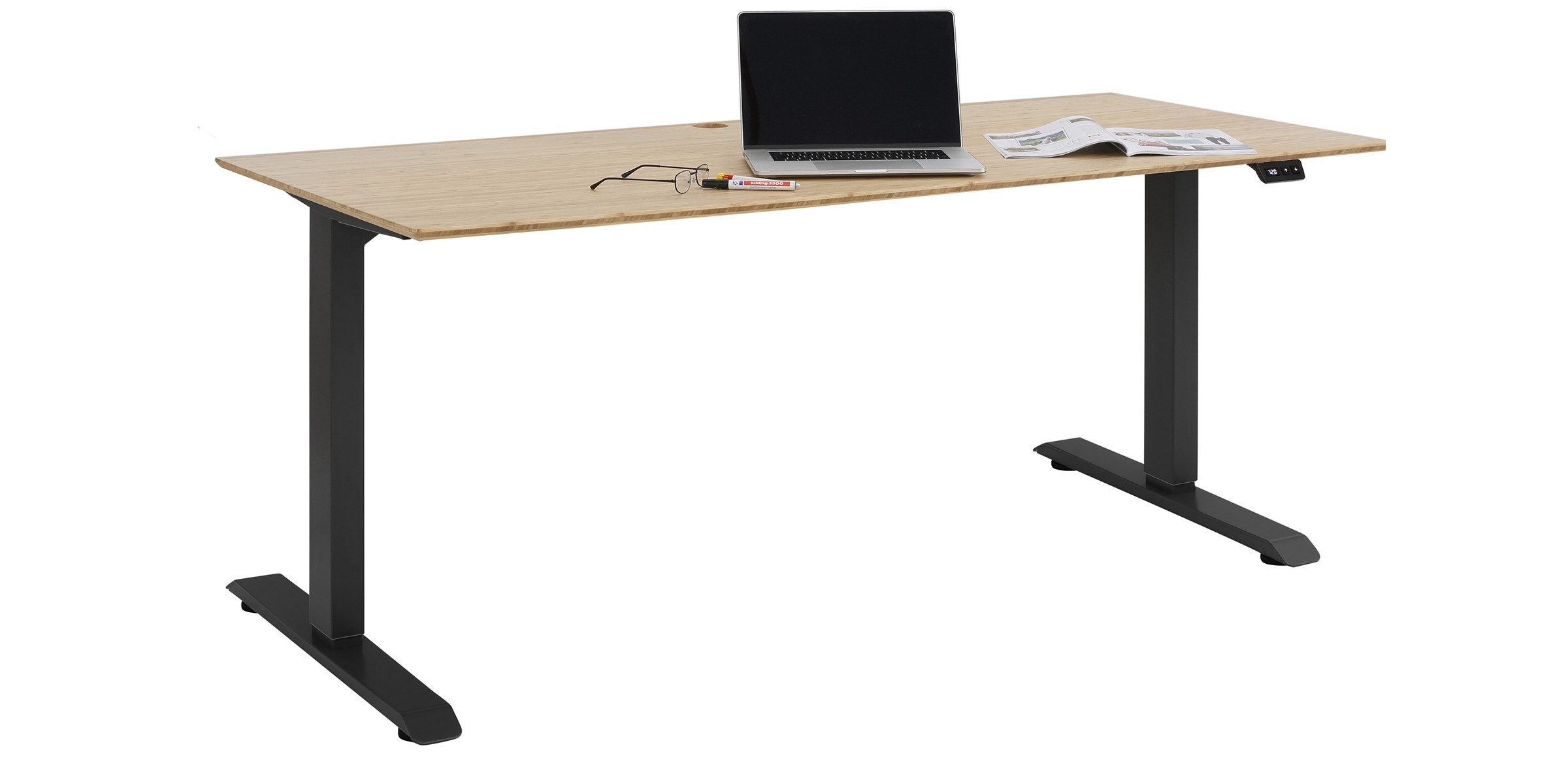 Maja Möbel Schreibtisch e-desk, in Bambus/anthrazit