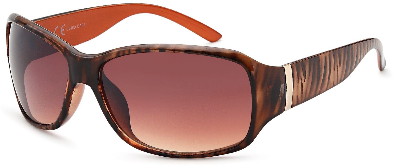 styleBREAKER Sonnenbrille Sonnenbrille Schmetterlingsform mit Streifen